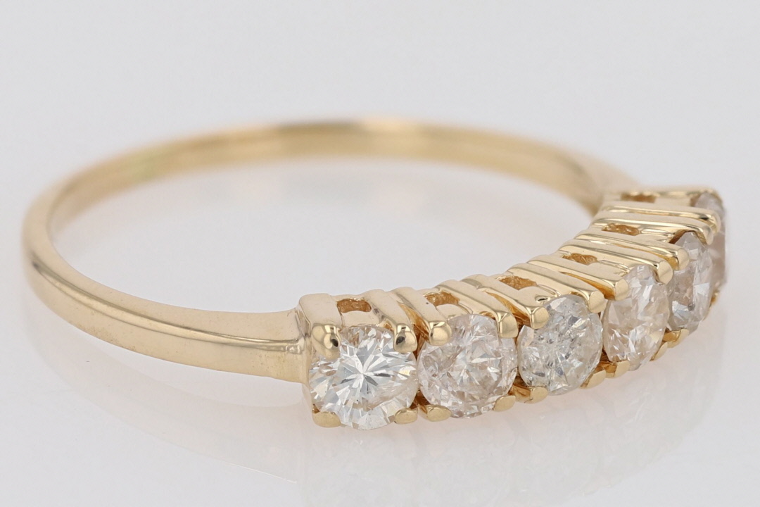 .60ctw Round Cut Diamond Prong Set Wedding Band Ring 14k Yellow Gold ...