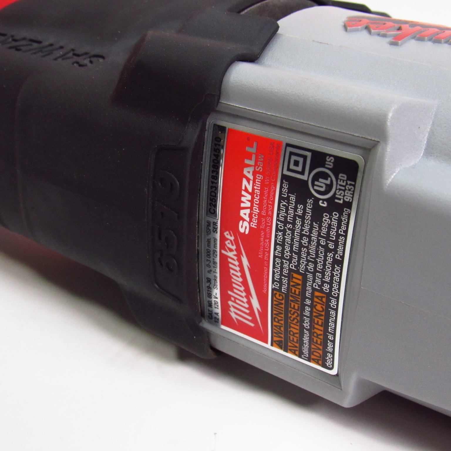 Milwaukee 651931 Sawzall Corded Reciprocating Saw