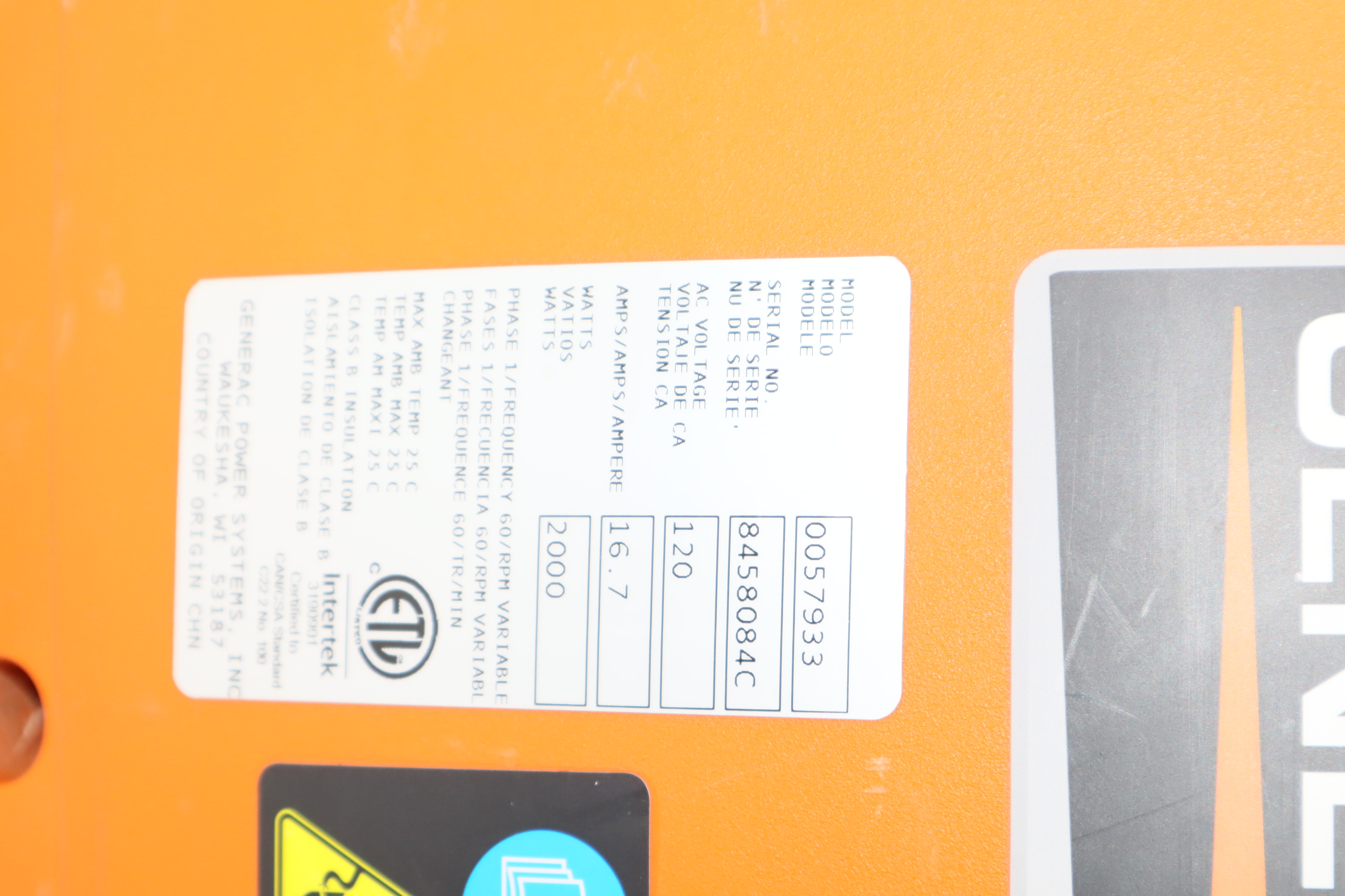 Generac iX2000 Residential Gas Powered Portable Inverter Generator