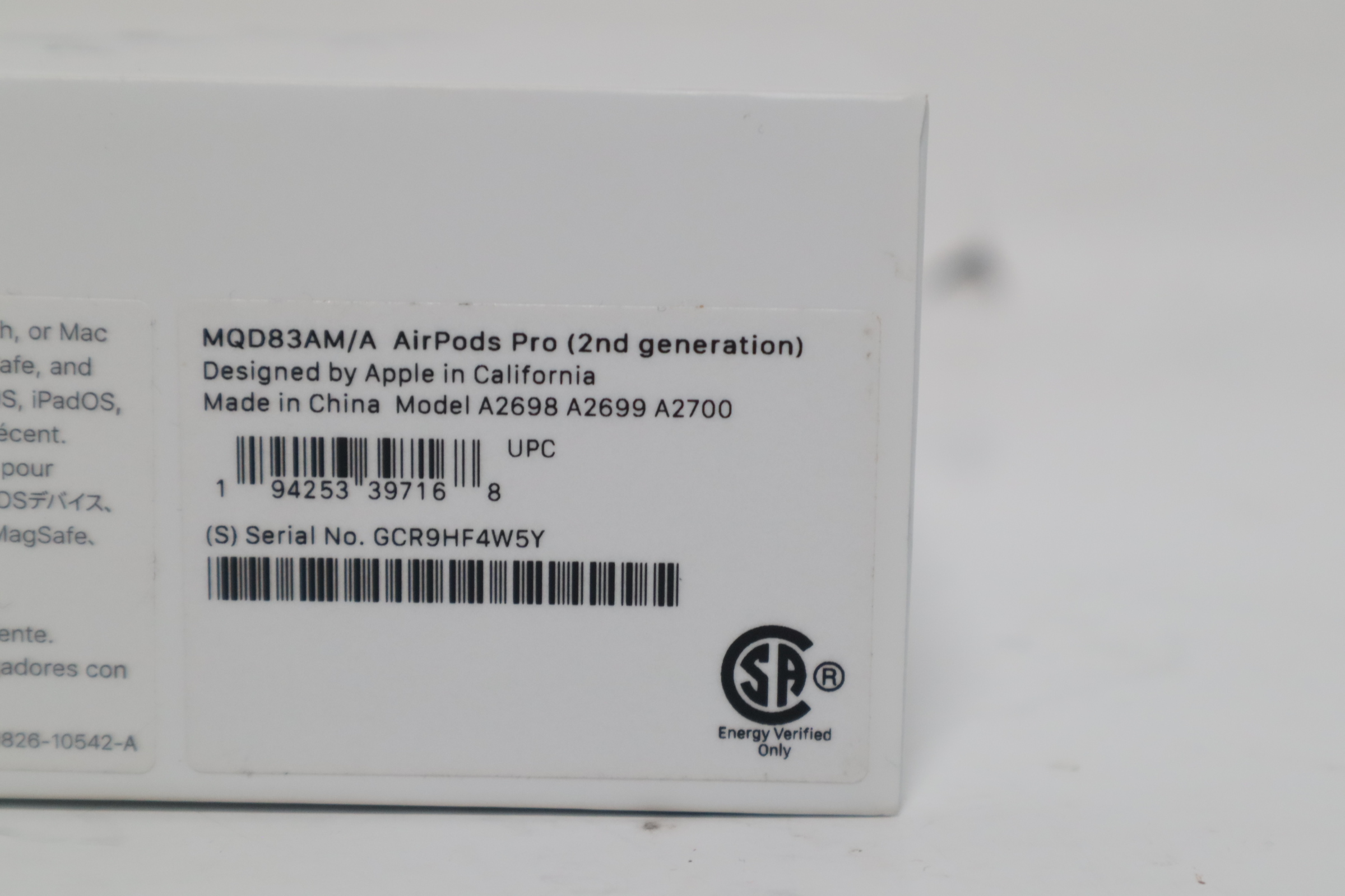 Serial Number Airpods 2ng Gen Airpods 2nd Generation Apple Airpods