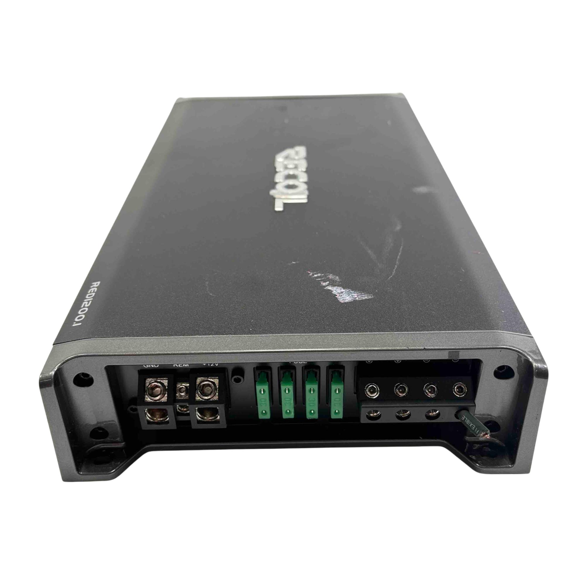 Recoil RED1200-1 2500W Klasse-D Mono Subwooferversterker – 1 Ohm Stabiel, Met Bass-afstandsbediening – Voor Krachtig Autogeluid