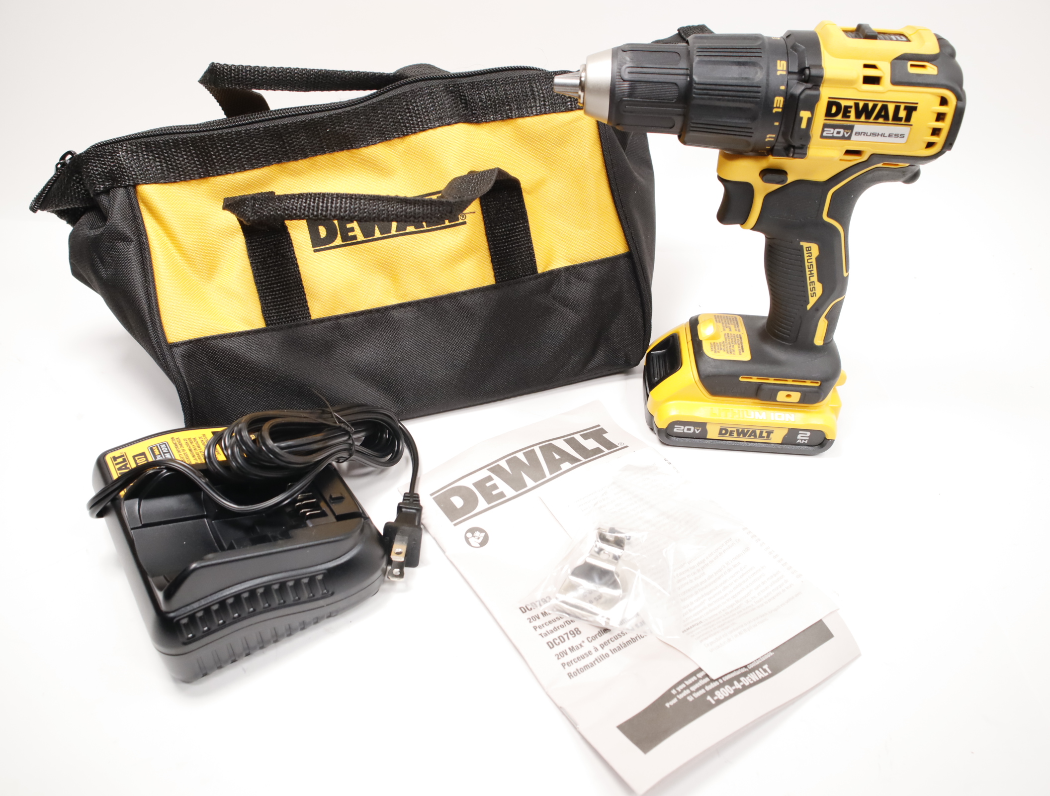 DEWALT DCD798 1/2-in 20-volt Max Variable Speed Brushless Cordless ...