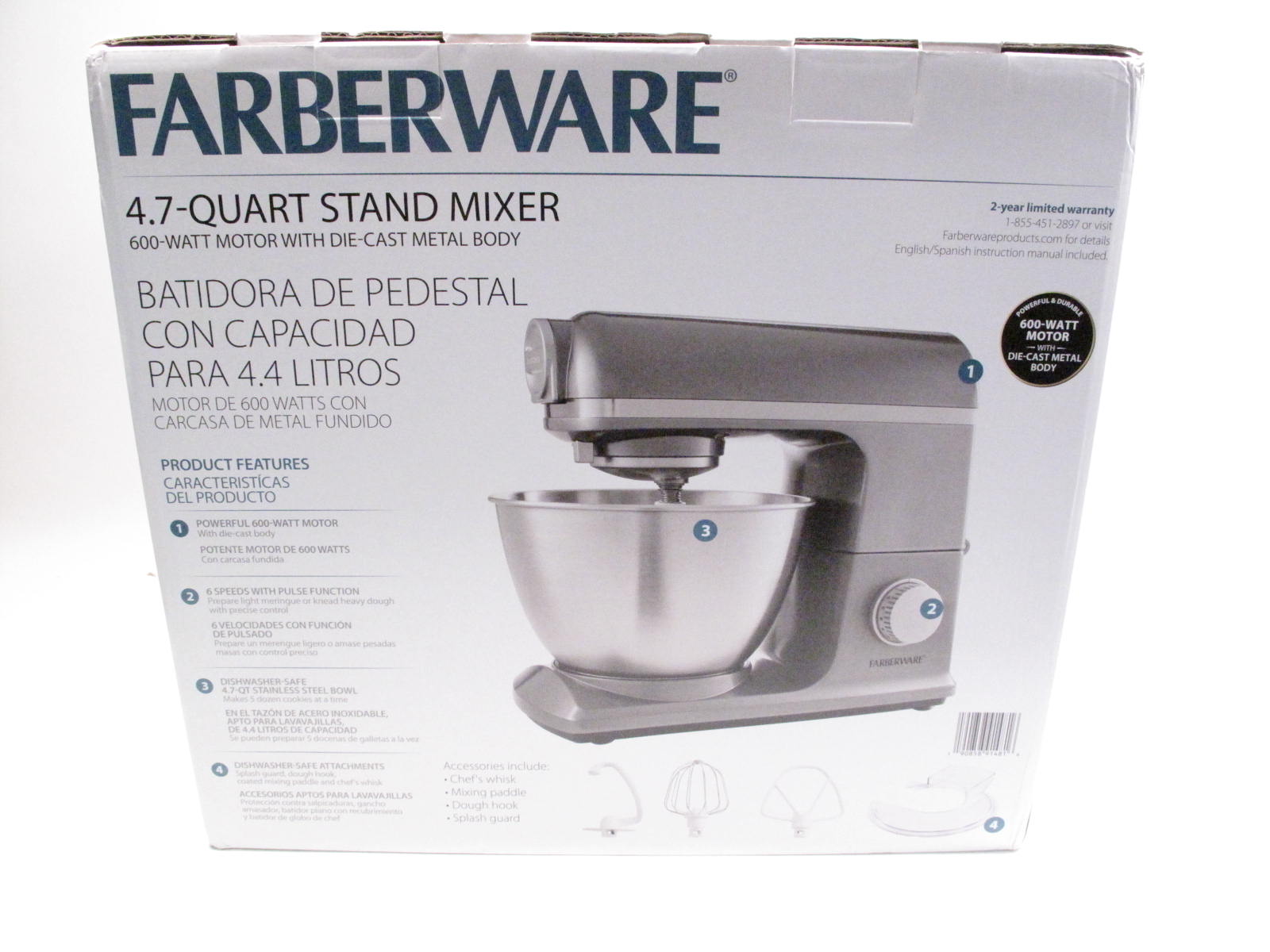 Farberware SM3481RBG Professional Stand Mixer 6 Speed 4.7 Quart Gun