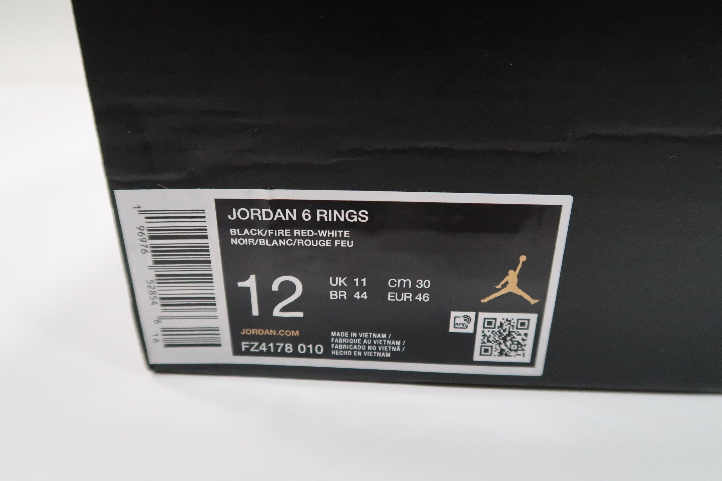 Nike FZ4178010 Air Jordan 6 Rings Black Cement Size 12 Men's Nike FZ4178010 Air Jordan 6 Rings Black Cement Size 12 Men's