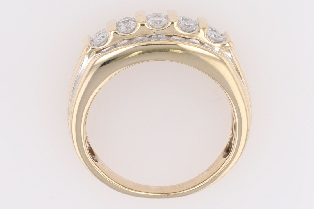 1.91ctw Round Cut Diamond Bar Set Wedding Band Ring 14k Yellow Gold ...