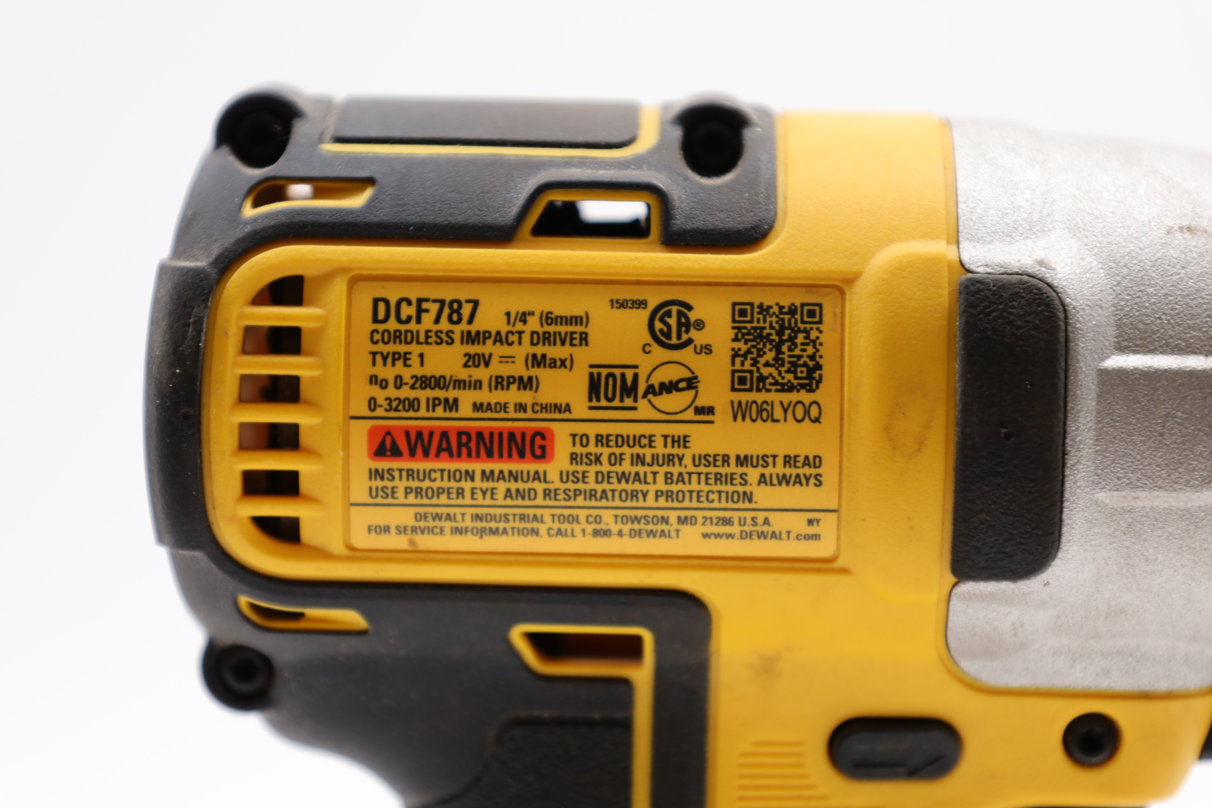 DeWalt DCF787 20V MAX 1/4