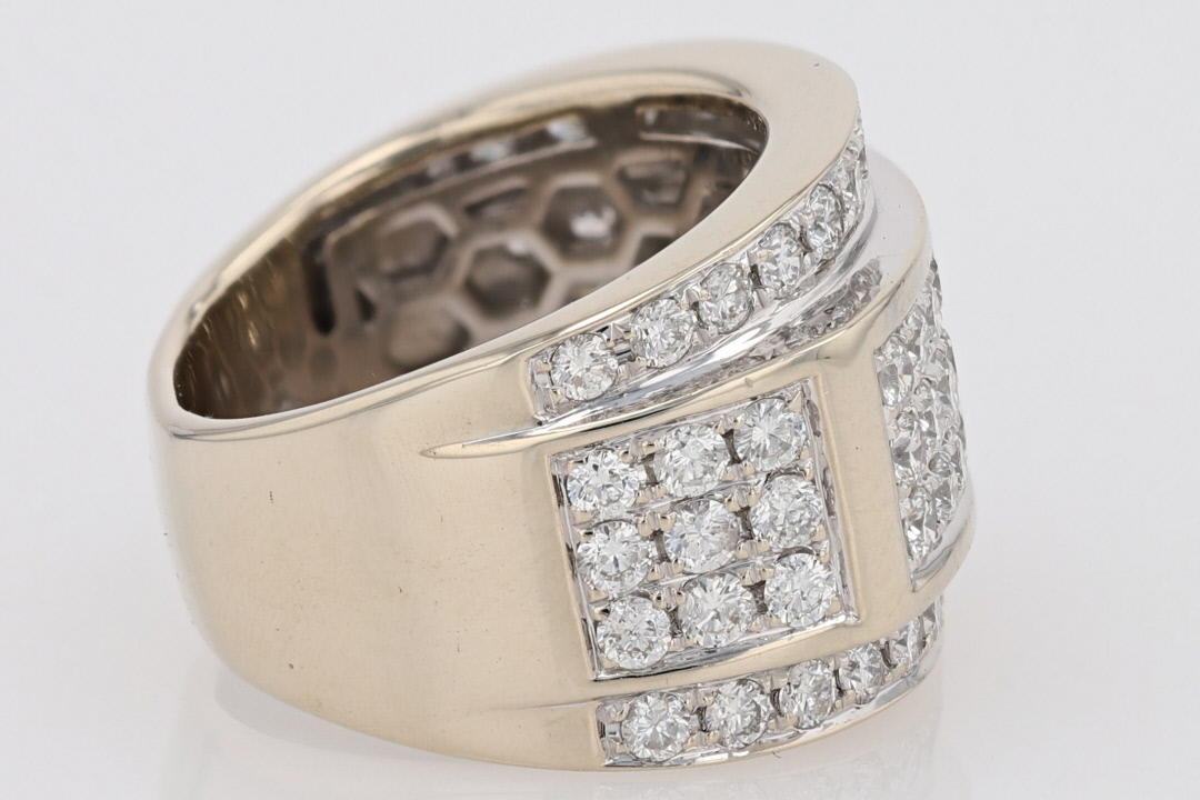 1.87ctw Round Cut Diamond Cluster Wedding Band Ring 14k White Gold Size ...