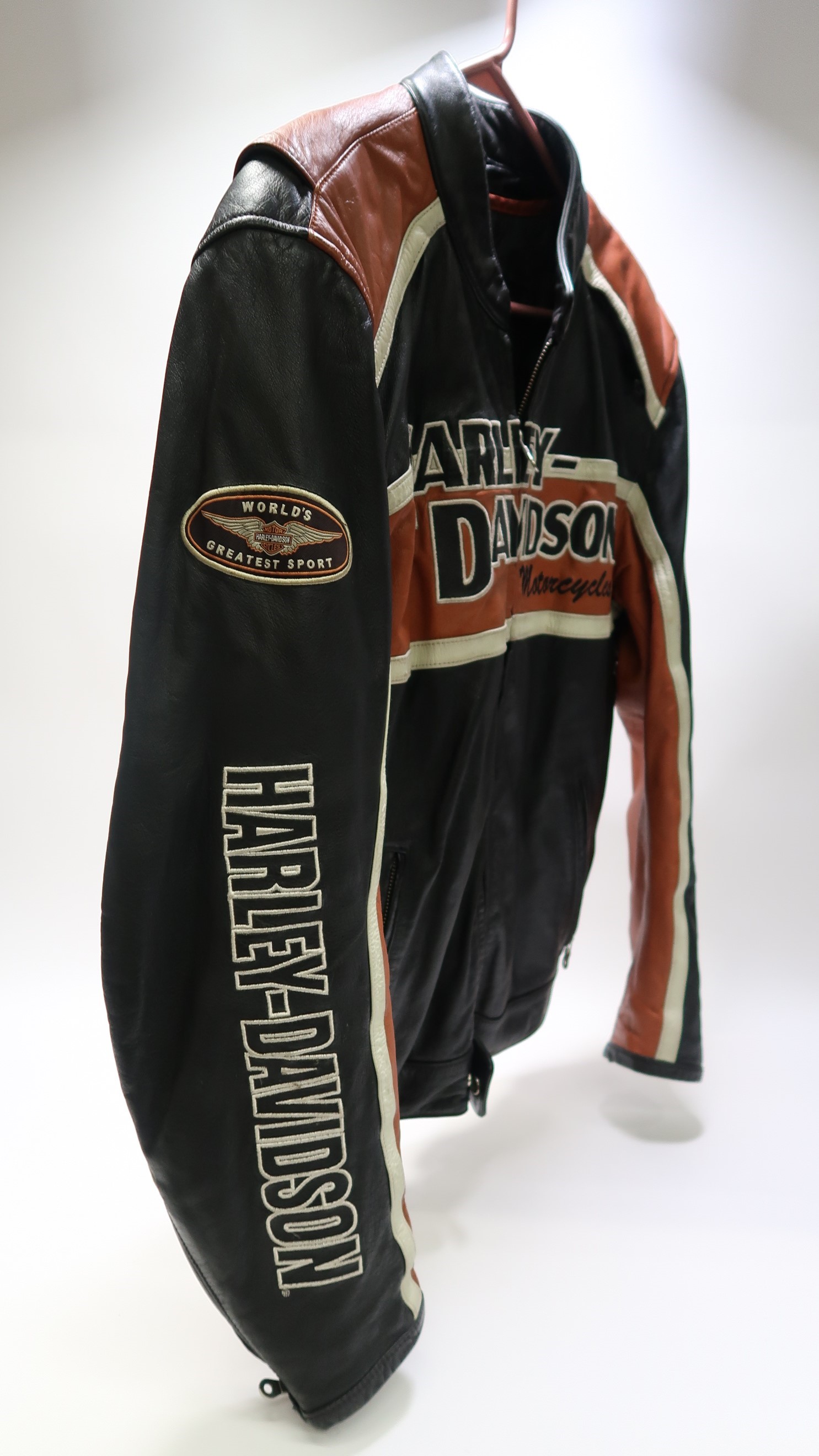 Harley Davidson Men's Large Leather Cruiser Jacket 3947