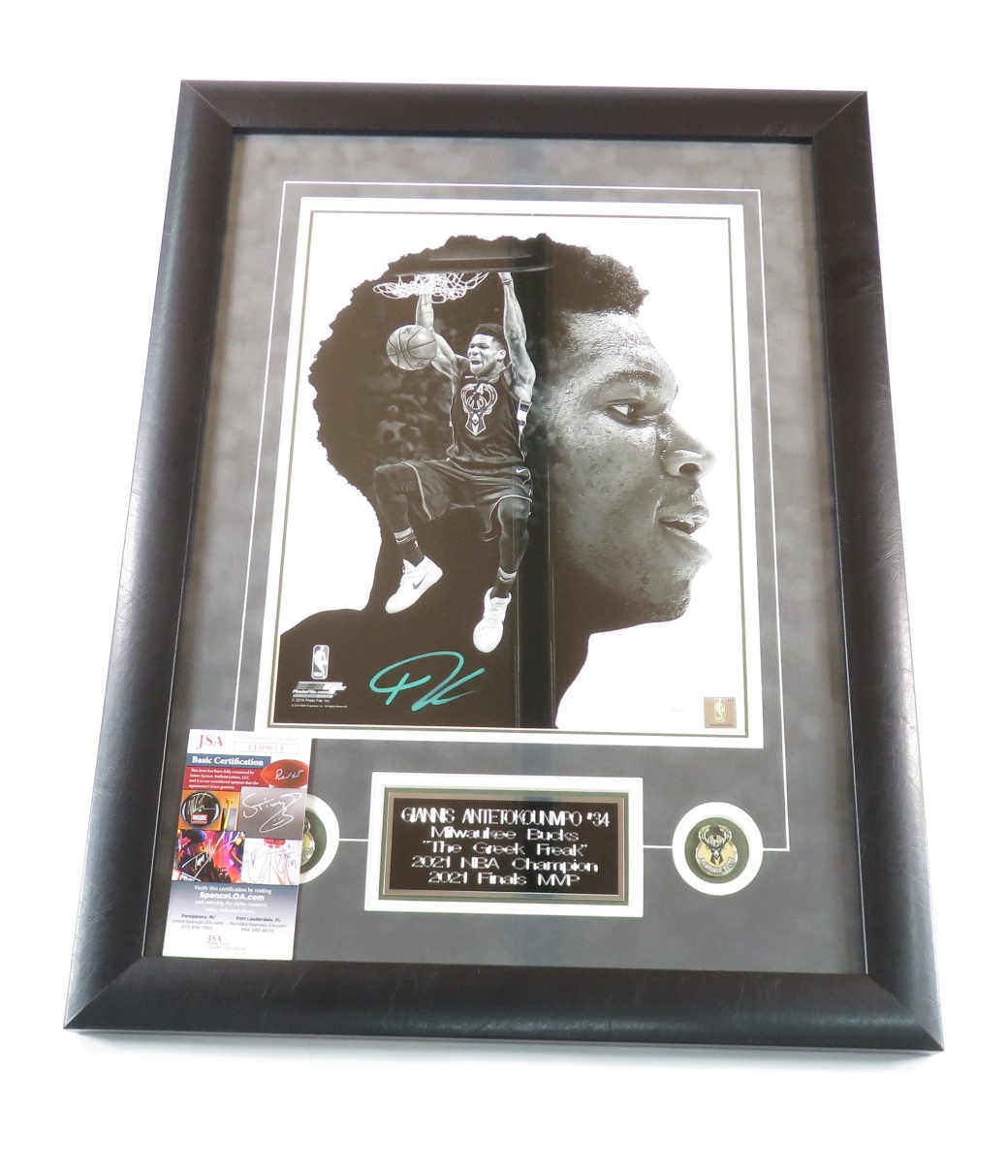 Giannis Antetokounmpo Milwaukee Bucks 2021 Finals MVP Signed Print in ...