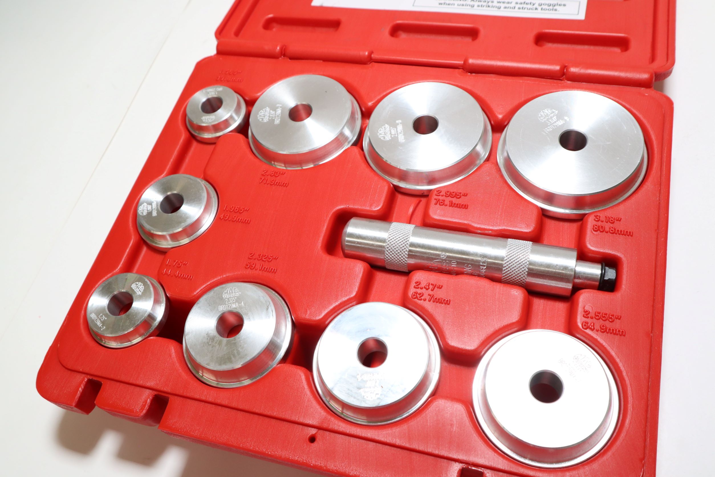 Mac Tools BRD129MA 10PC. Race Bearing and Seal Driver Set