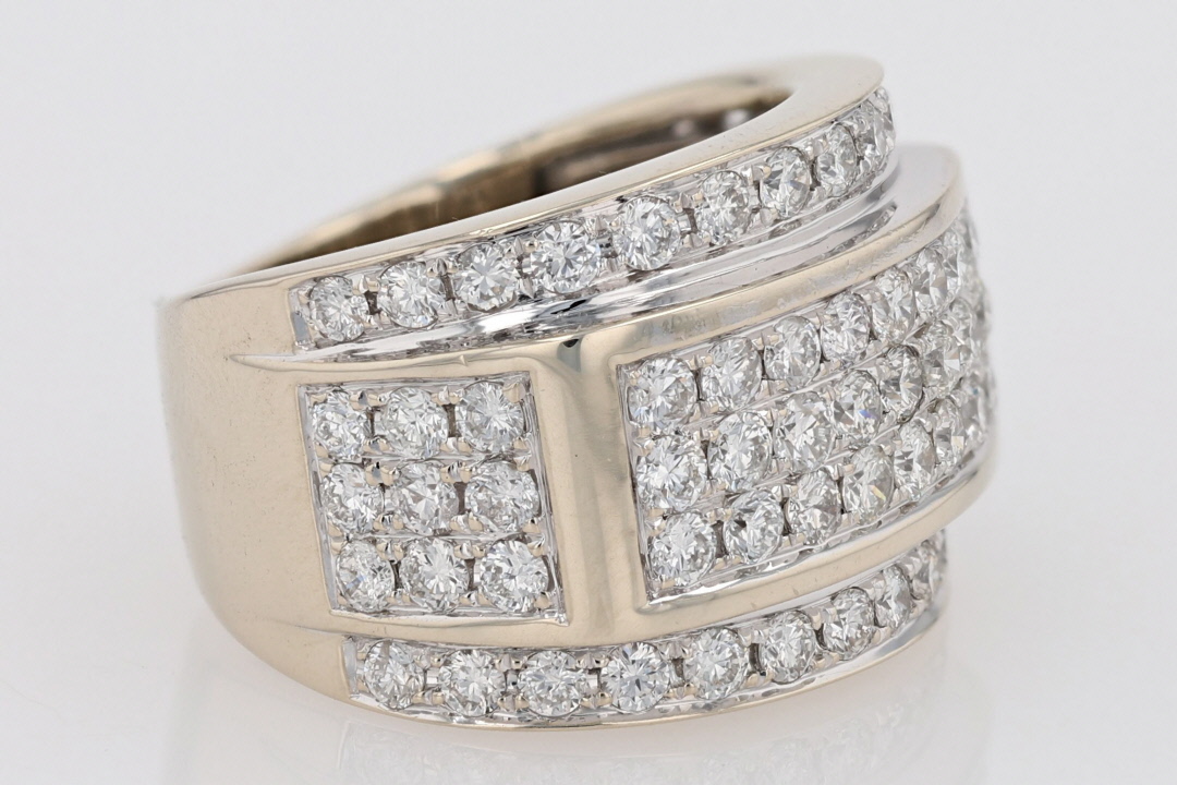 1.87ctw Round Cut Diamond Cluster Wedding Band Ring 14k White Gold Size ...