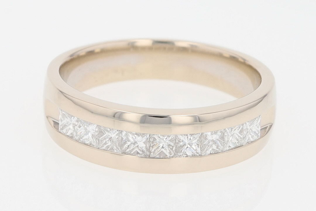 1.41ctw Princess Diamond Channel-Set Wedding Band Ring 14K White Gold ...