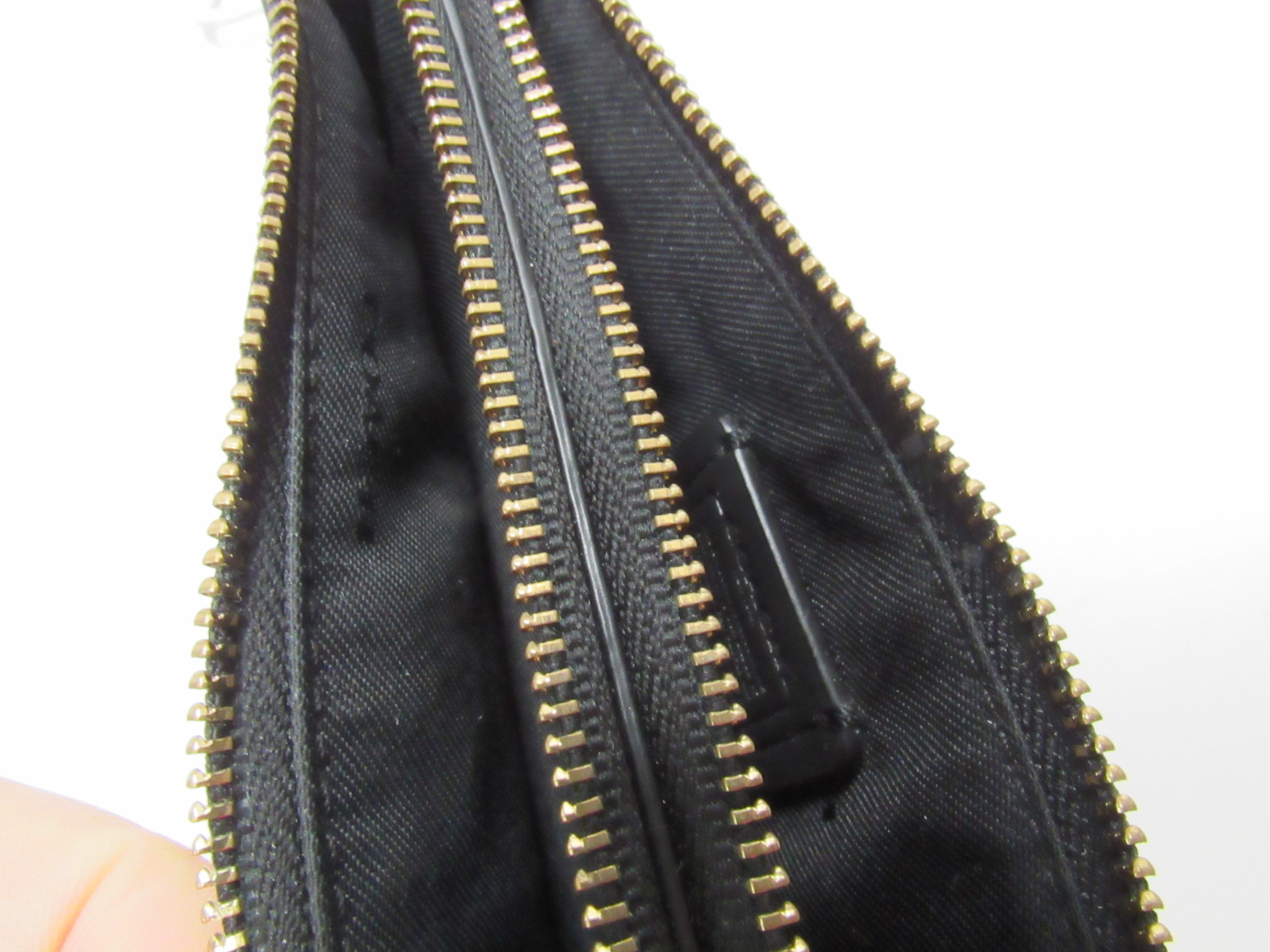 Coach Ladies Gold Toned Coach Logo Wallet Black