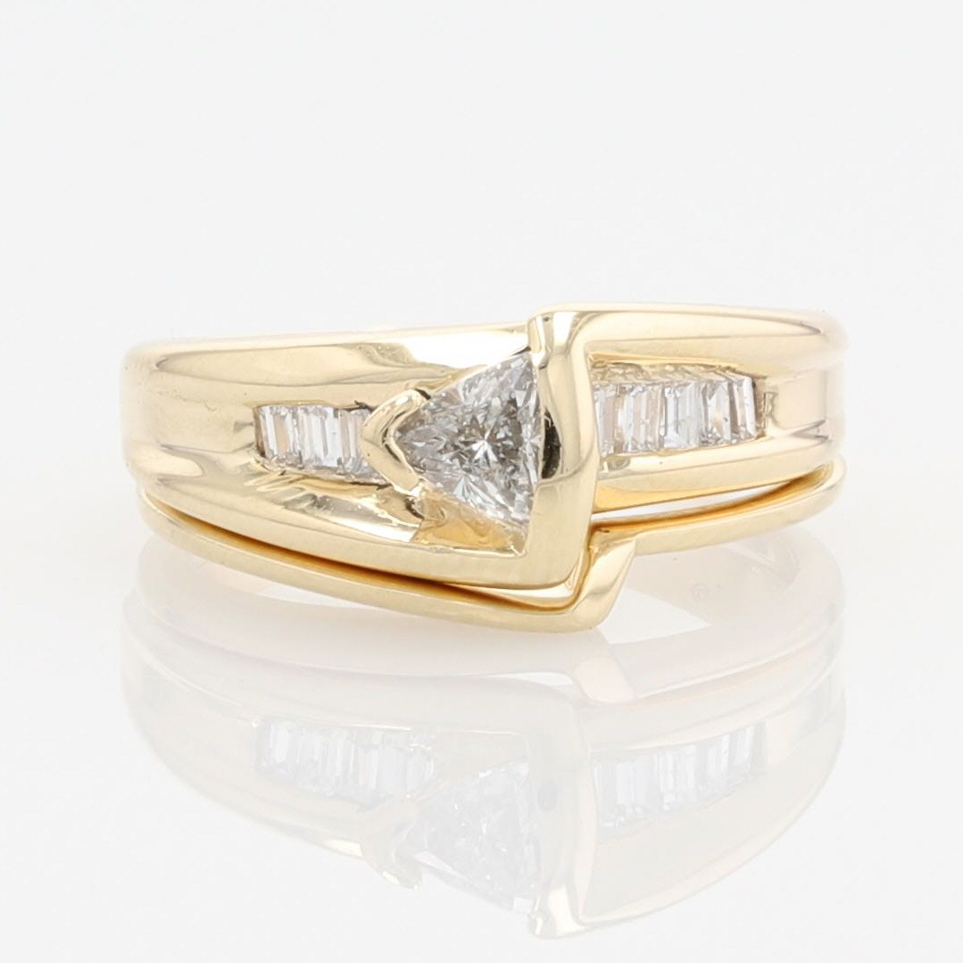 Trillion cut wedding sets hotsell