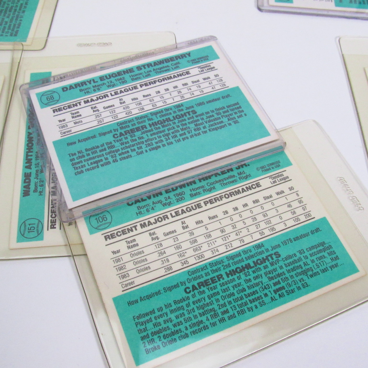 Donruss 1984 Major League Baseball Trading Cards