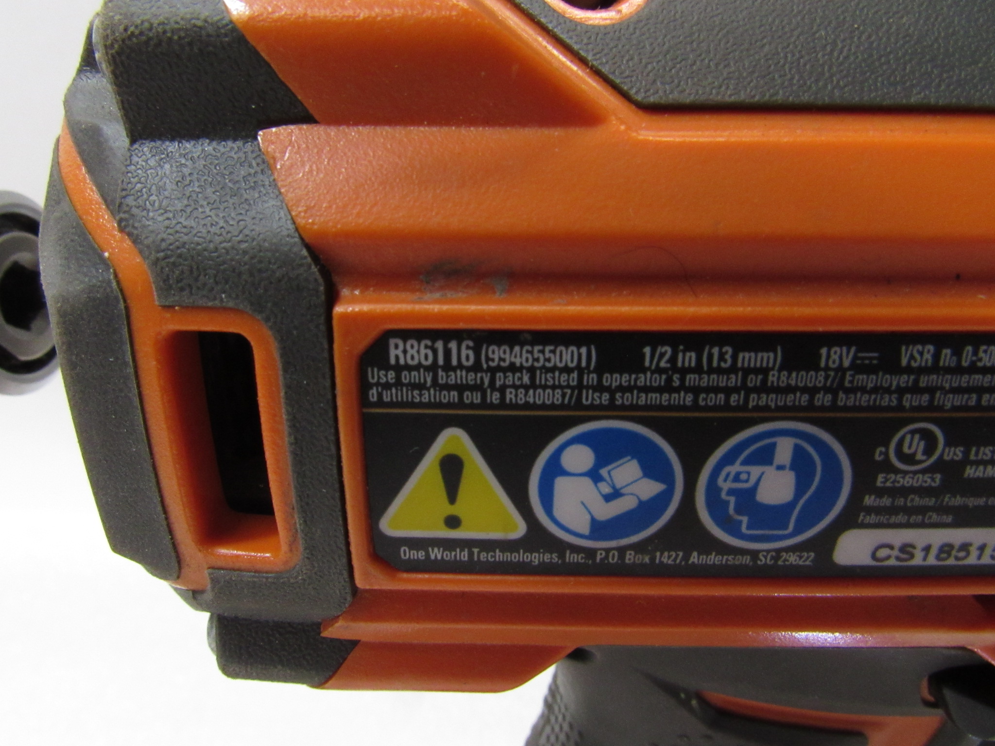 Ridgid R86116 1/2" Drill/Driver 18V R86037 1/4" Impact Driver