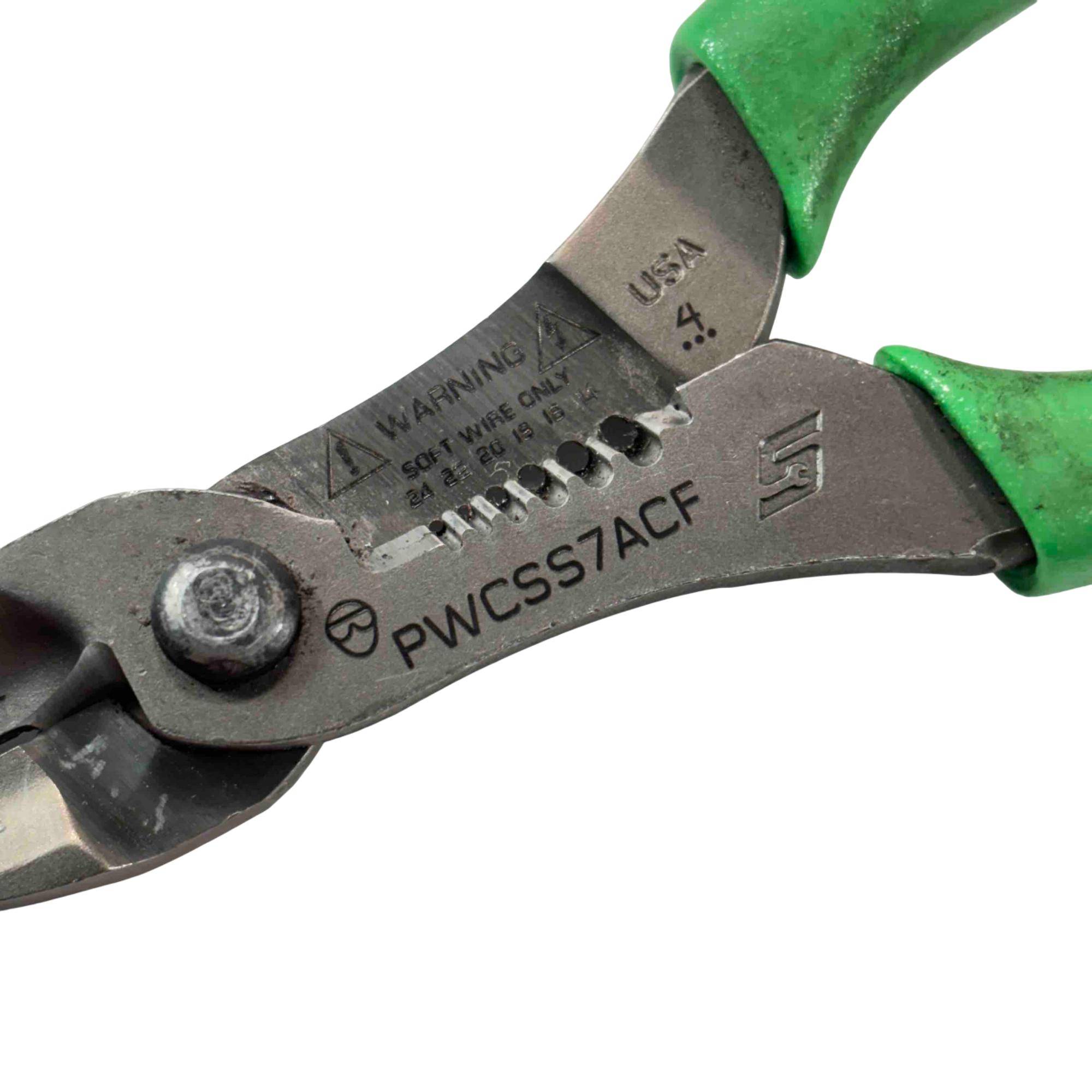 thumbnail image 2 of Snap-on Tools POWER BLUE Soft Grip 7" Wire Stripper Cutter Crimper PWCS7ACFMB 2 of 6
