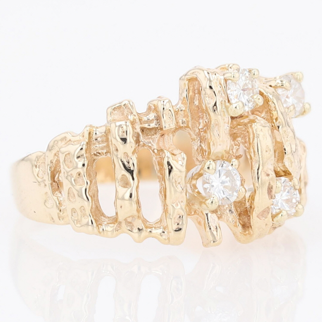 .36ctw Round Cut Diamond Prong Set Nugget Band Ring 10k Yellow Gold ...