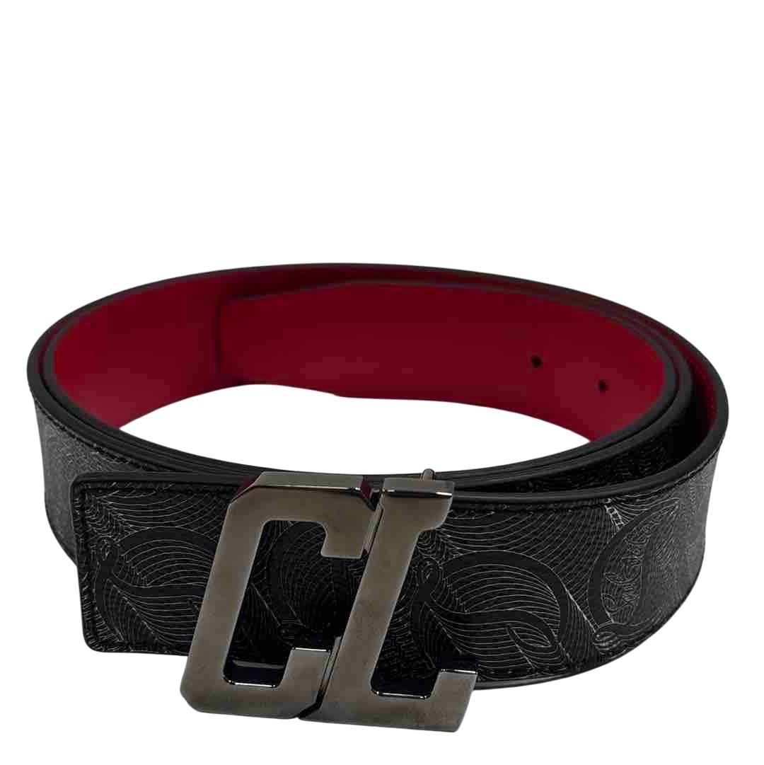 Belt - Calf Alpina leather - Black - Christian Louboutin