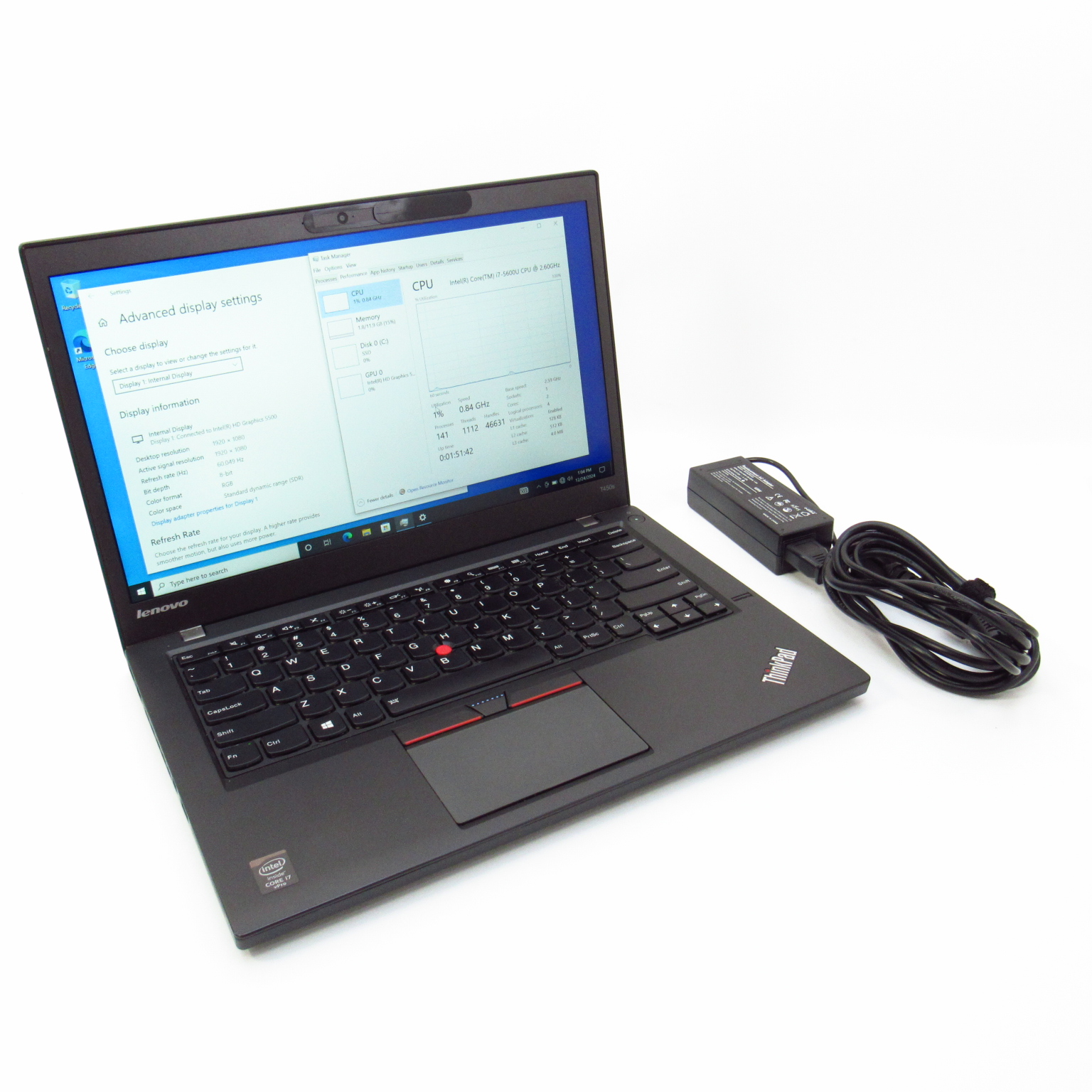 Lenovo Thinkpad T450S Win 10 Pro Core i7-5600U 12GB RAM 1TB