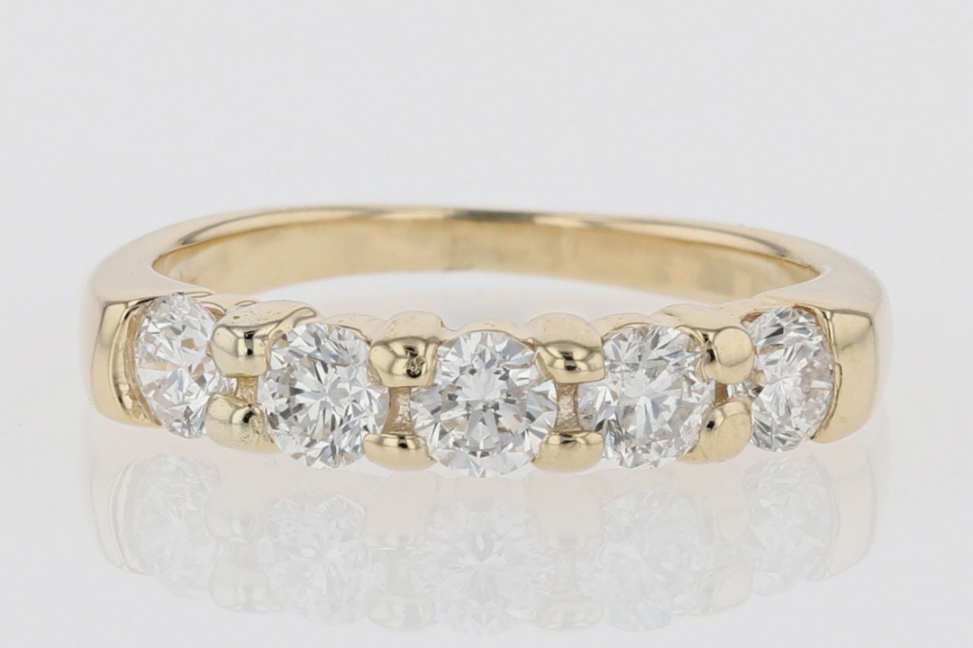 .88ctw Round Cut Diamond Prong Set Wedding Band Ring 14k Yellow Gold Size 6
