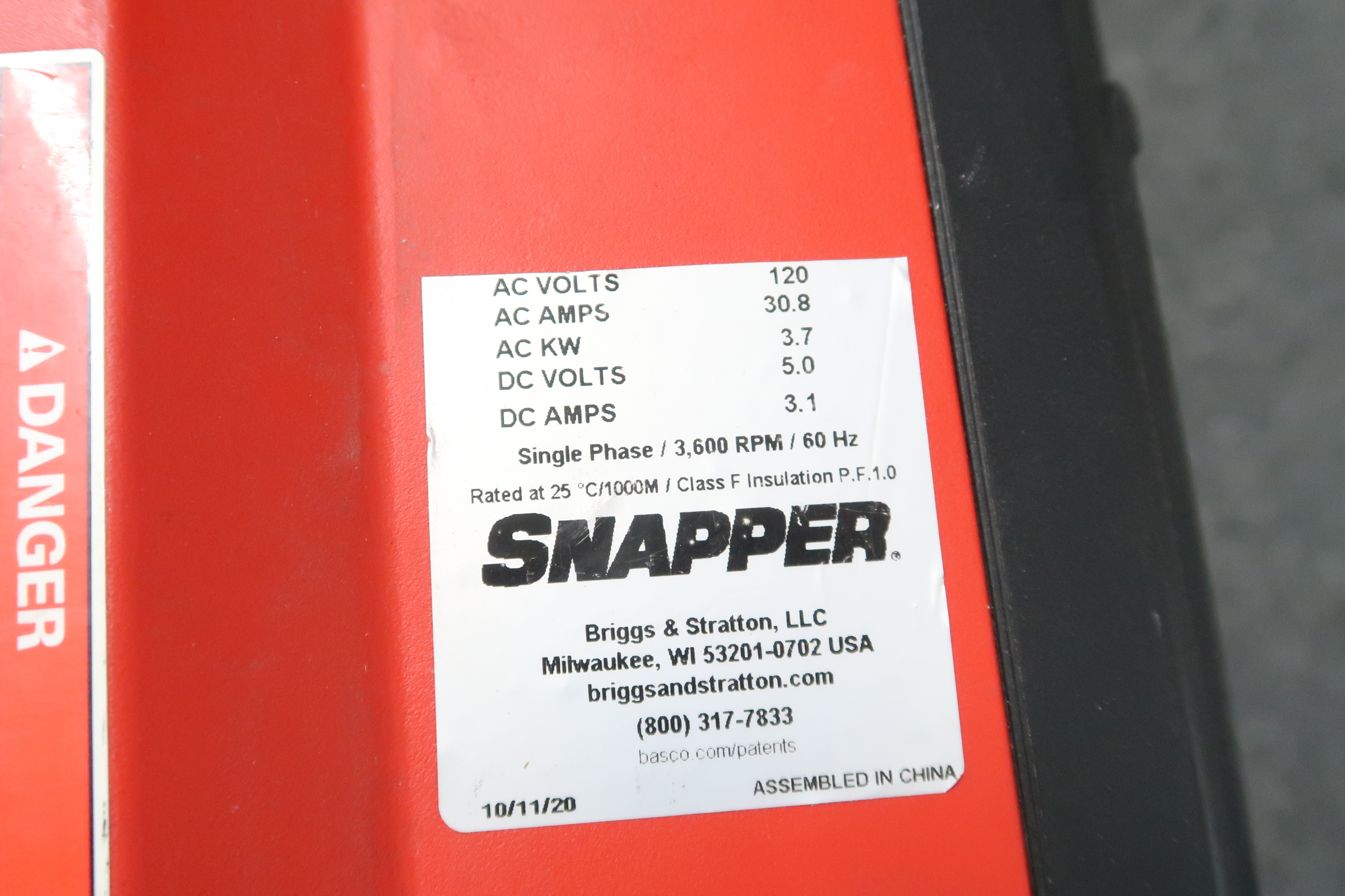 Snapper SP4500 3700 Running Watt Inverter Generator