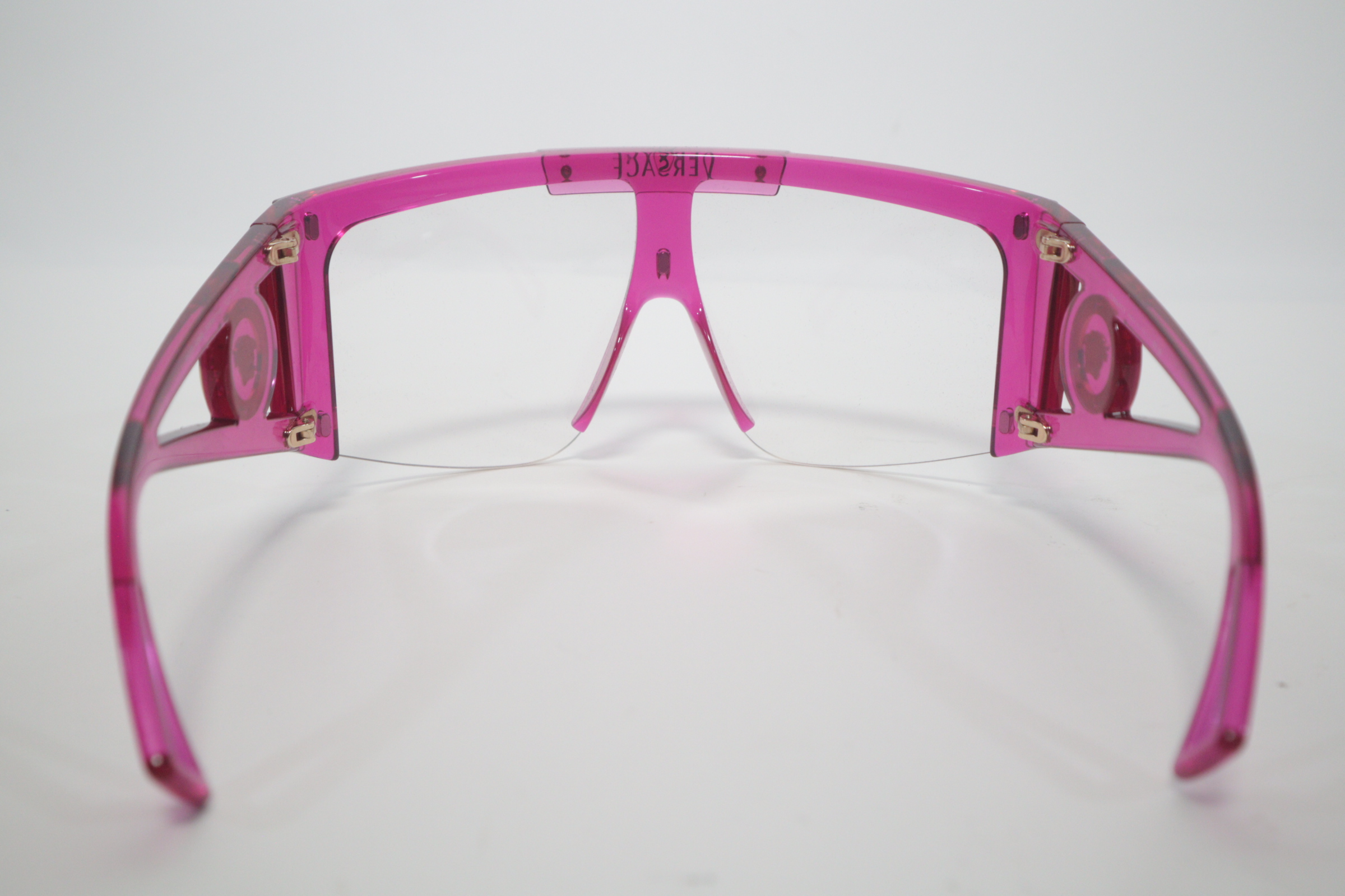 Authentic Versace Medusa Icon Icon Shield Sunglasses; 3 Interchangeable Lenses Versace Shield Medusa Icon sunglasses 2021 Black Pink Grey  main image 2