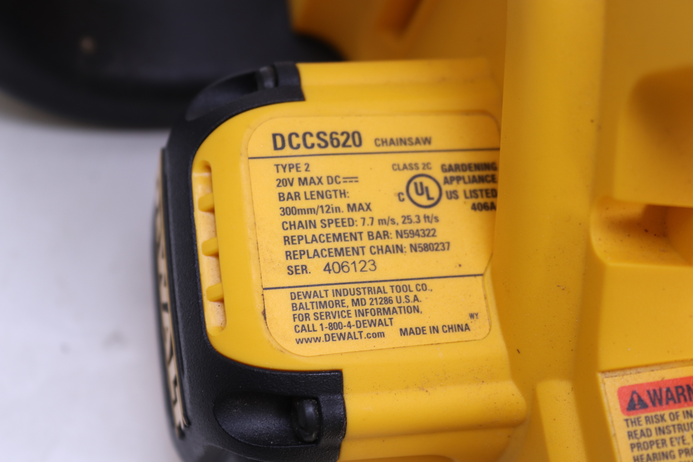 DeWalt DCCS620 20V MAX 12" Brushless Cordless Battery Powered Chainsaw