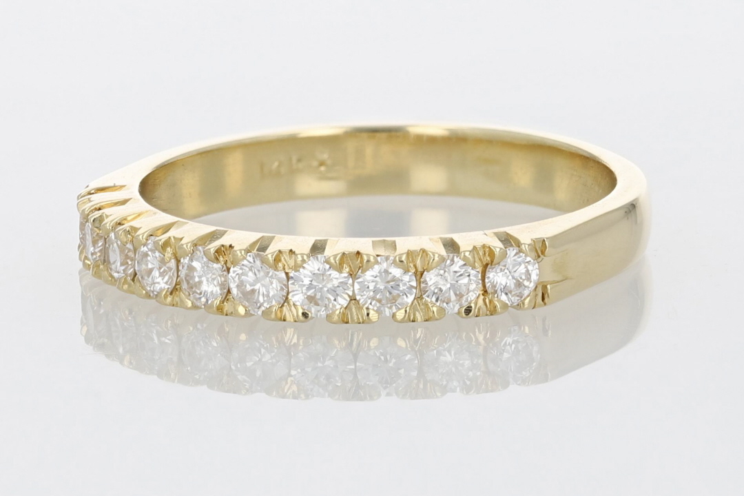 .37ctw Round Cut Diamond Prong Set Wedding Band Ring 14k Yellow Gold ...