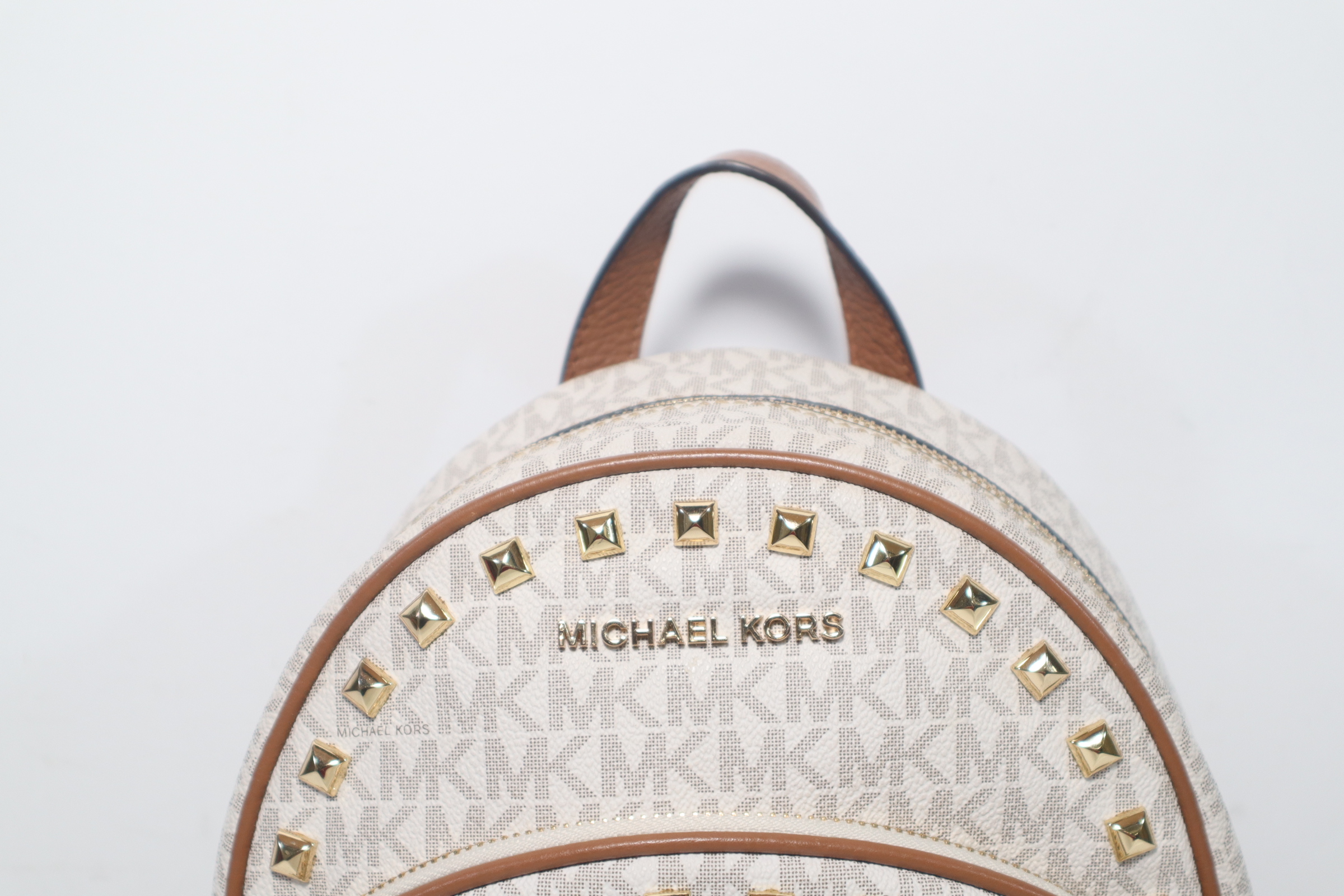 Michael Kors vanilla stud backpack with tags Michael Kors ABBEY 35S9GAYB6B Medium Frame Out Stud Backpack  main image 2