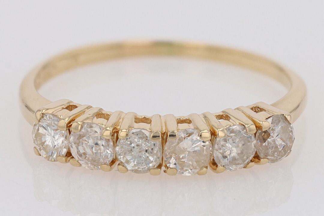 .60ctw Round Cut Diamond Prong Set Wedding Band Ring 14k Yellow Gold ...