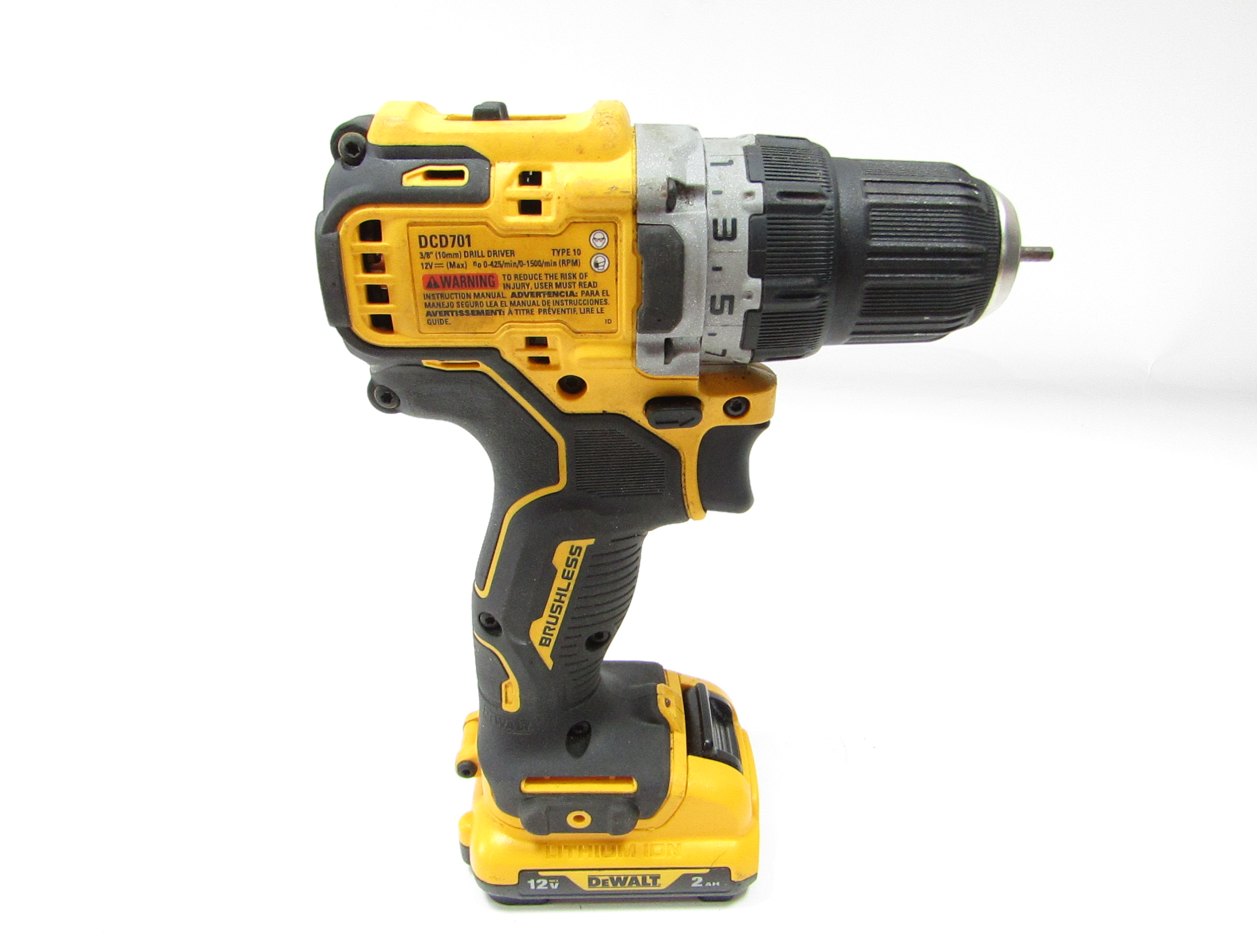 DeWALT DCD701 12V MAX Xtreme Sub-Compact Series 3/8-in Brushless Drill ...