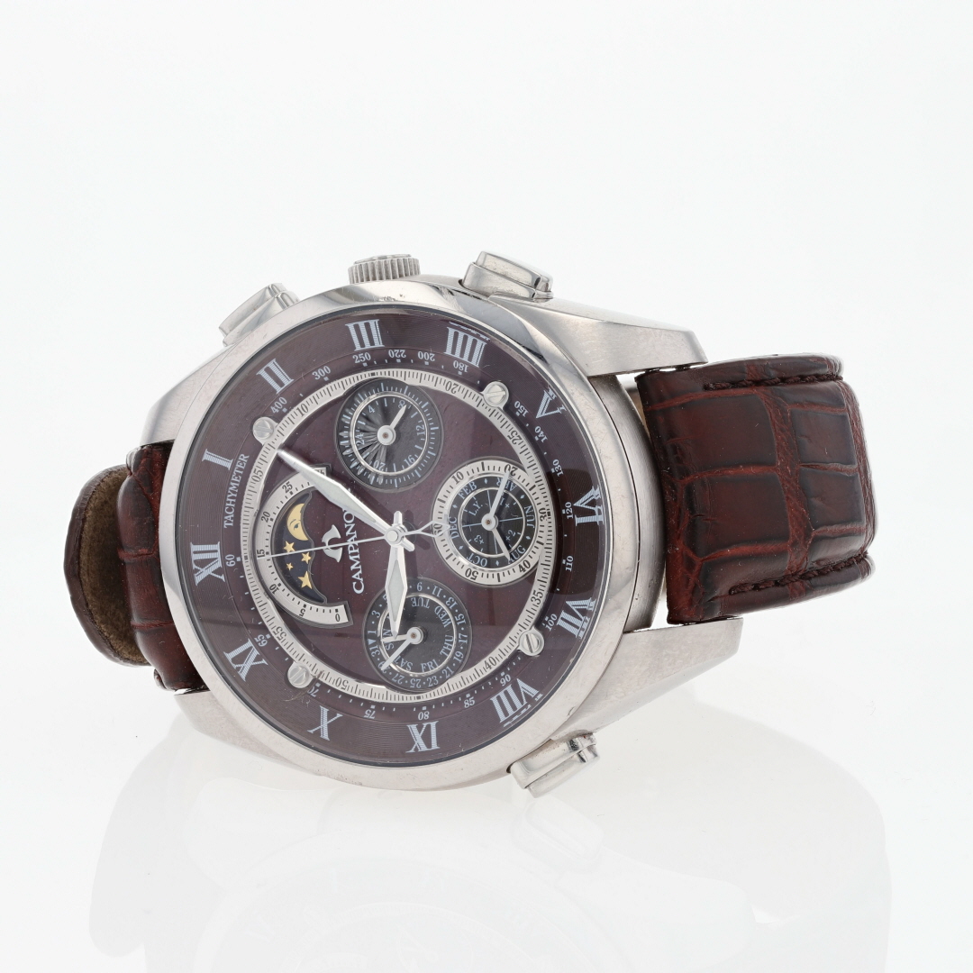Citizen Campanola 43mm Brown Dial Quartz Leather Strap Men's