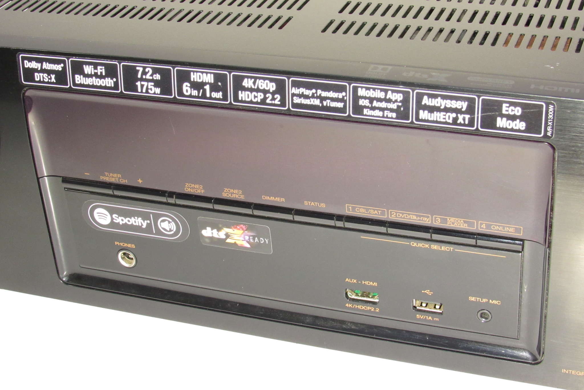 DENON AVアンプ AVR-X1300W Denon AVR-X1300W 7.2 Channel 220 Volt Audio/Video Receiver