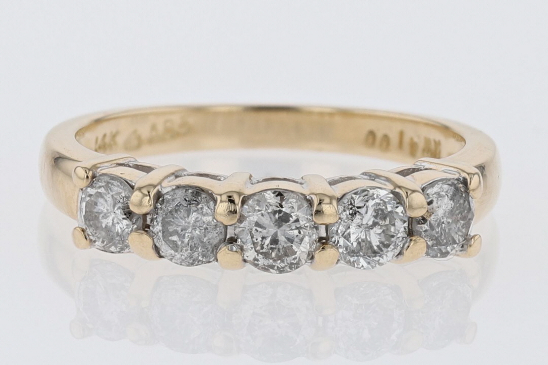 .68ctw Round Cut Diamond Prong Set Wedding Band Ring 14k Yellow Gold ...