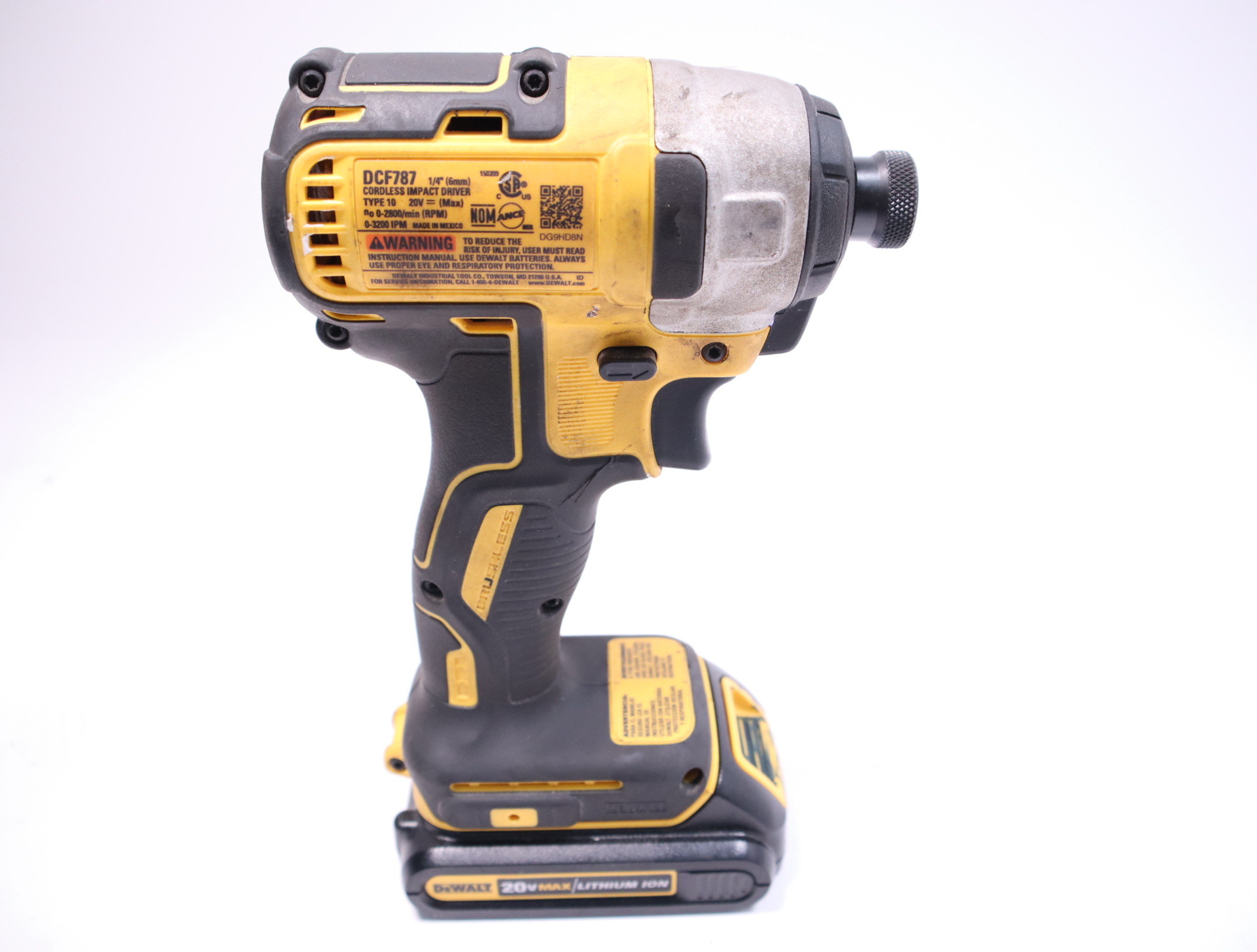 DeWalt DCF787 1/4" Hex Impact Driver 20V Tool/Battery Only
