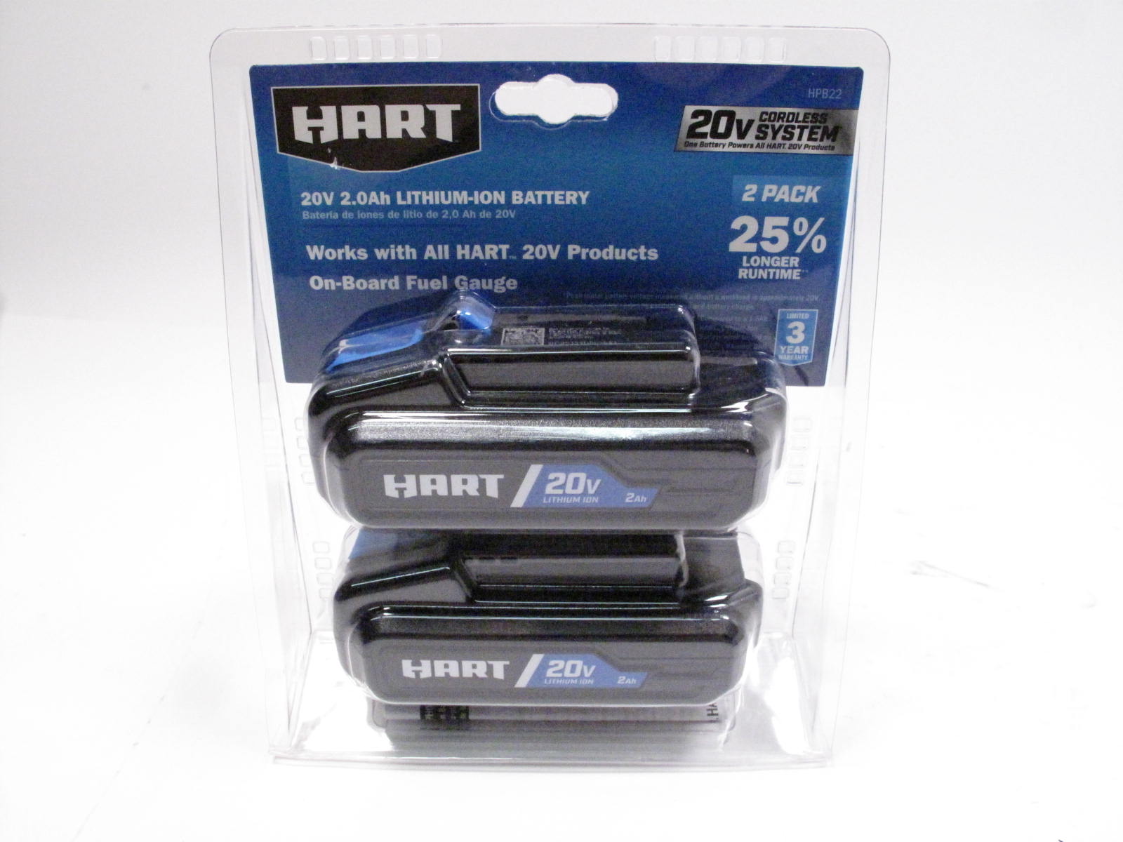 Hart HPB22 20V 2.0Ah Lithium Ion Tool Battery 2 Pack