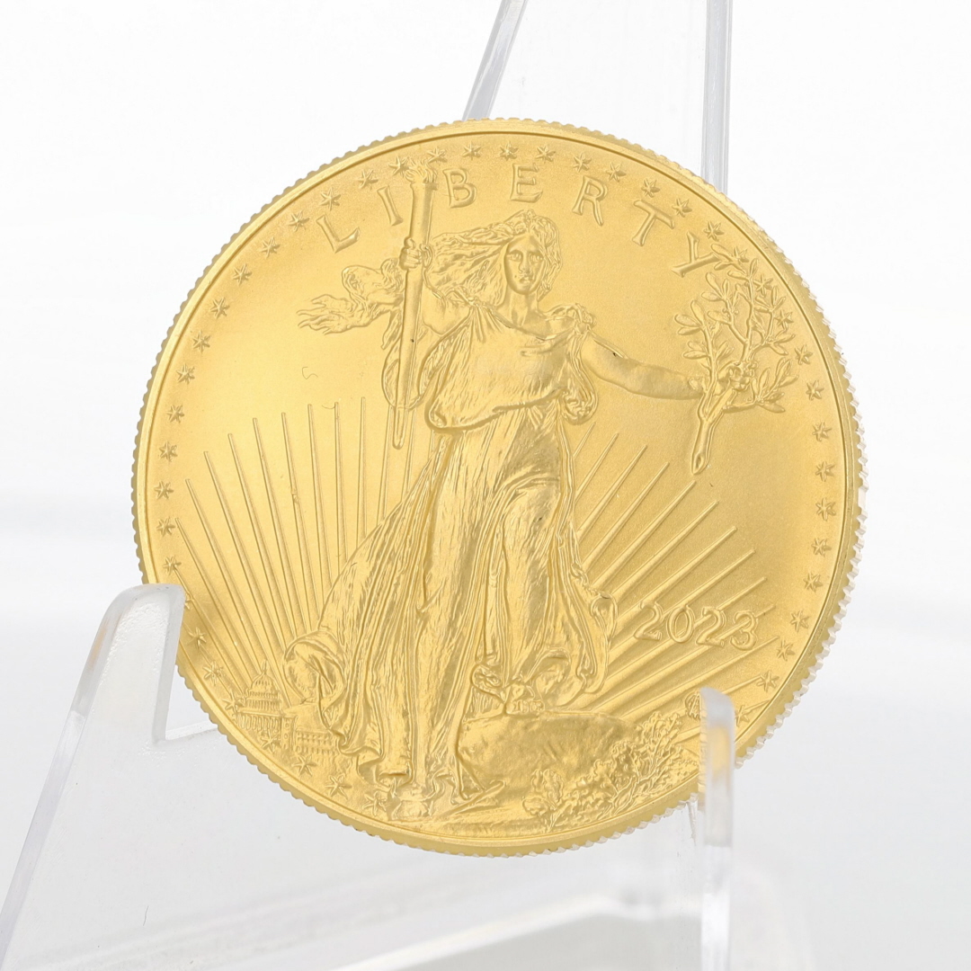2023 $50 American Eagle Liberty 1 oz Fine Gold Coin with Plastic Sleeve