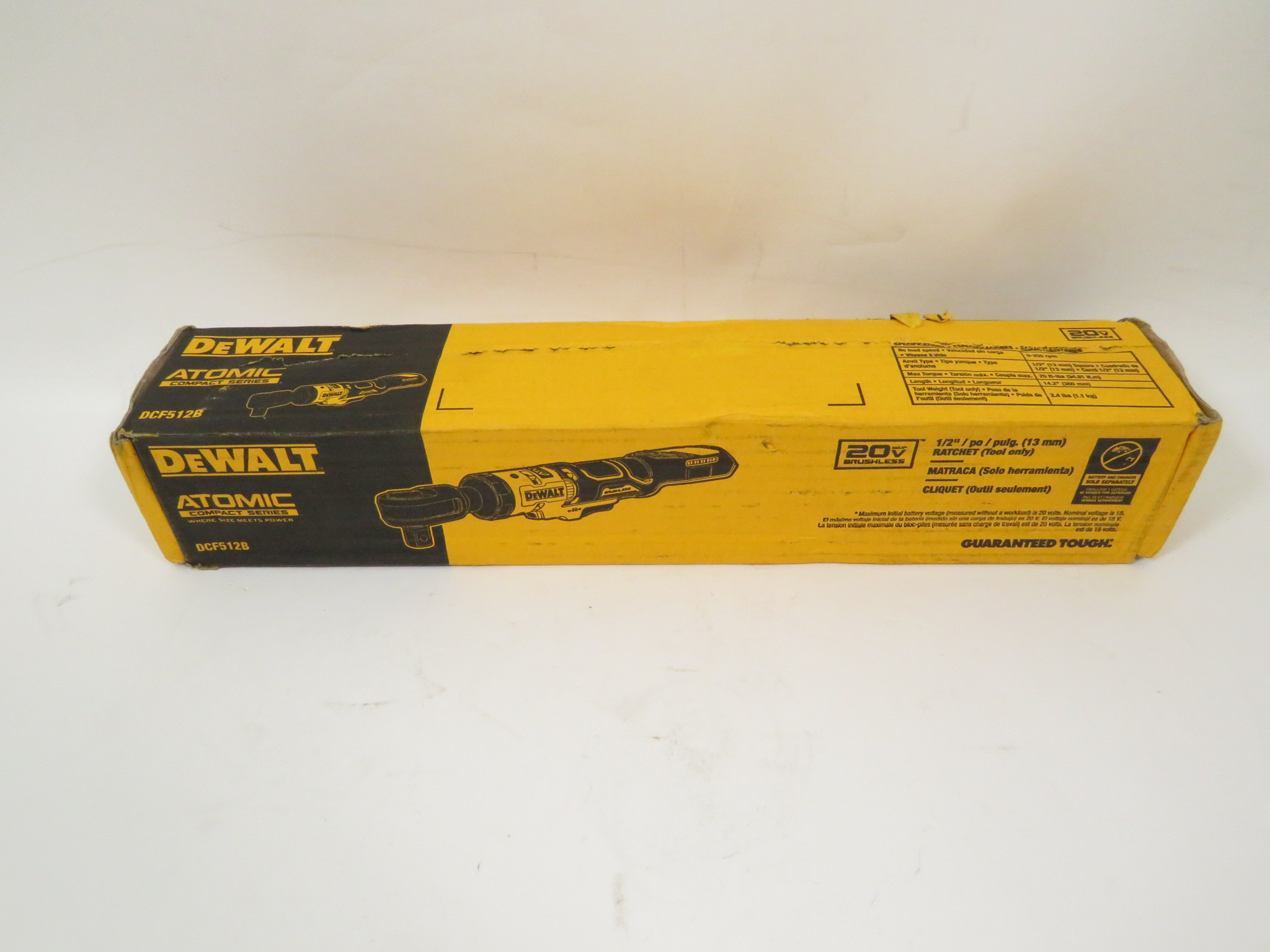 DeWalt DCF512B ATOMIC 20-Volt MAX 1/2 in. Cordless Ratchet