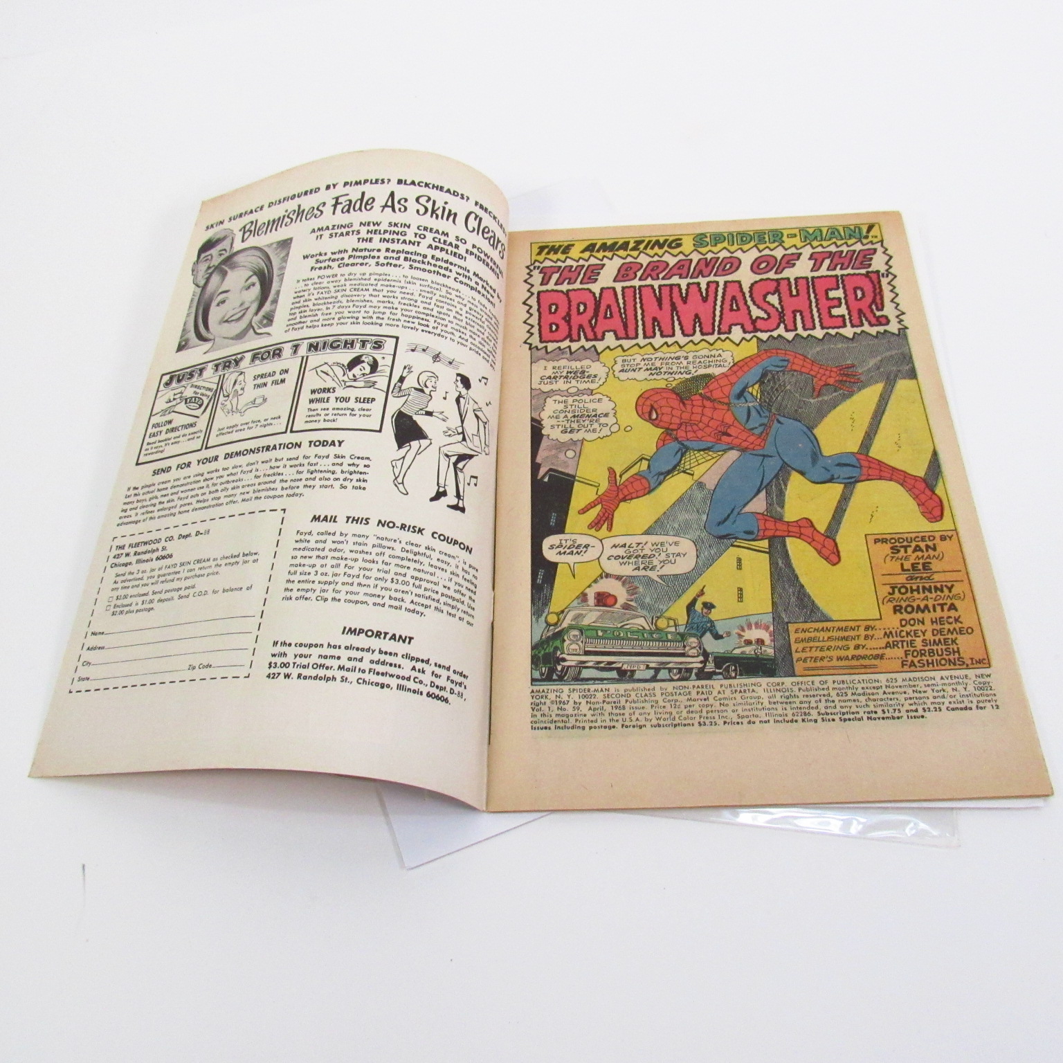 Marvel No. 59 April 1967 The Amazing Spider-Man Brand Of The ...