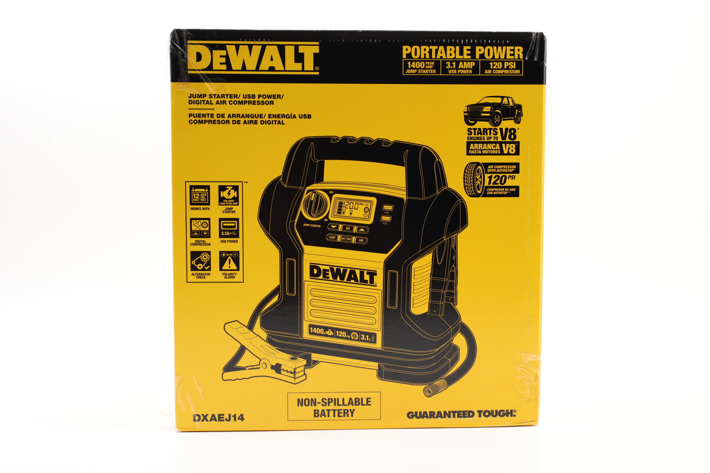 DeWalt DXAEJ14 1400 Peak Amp Portable Car Jump Starter Compressor