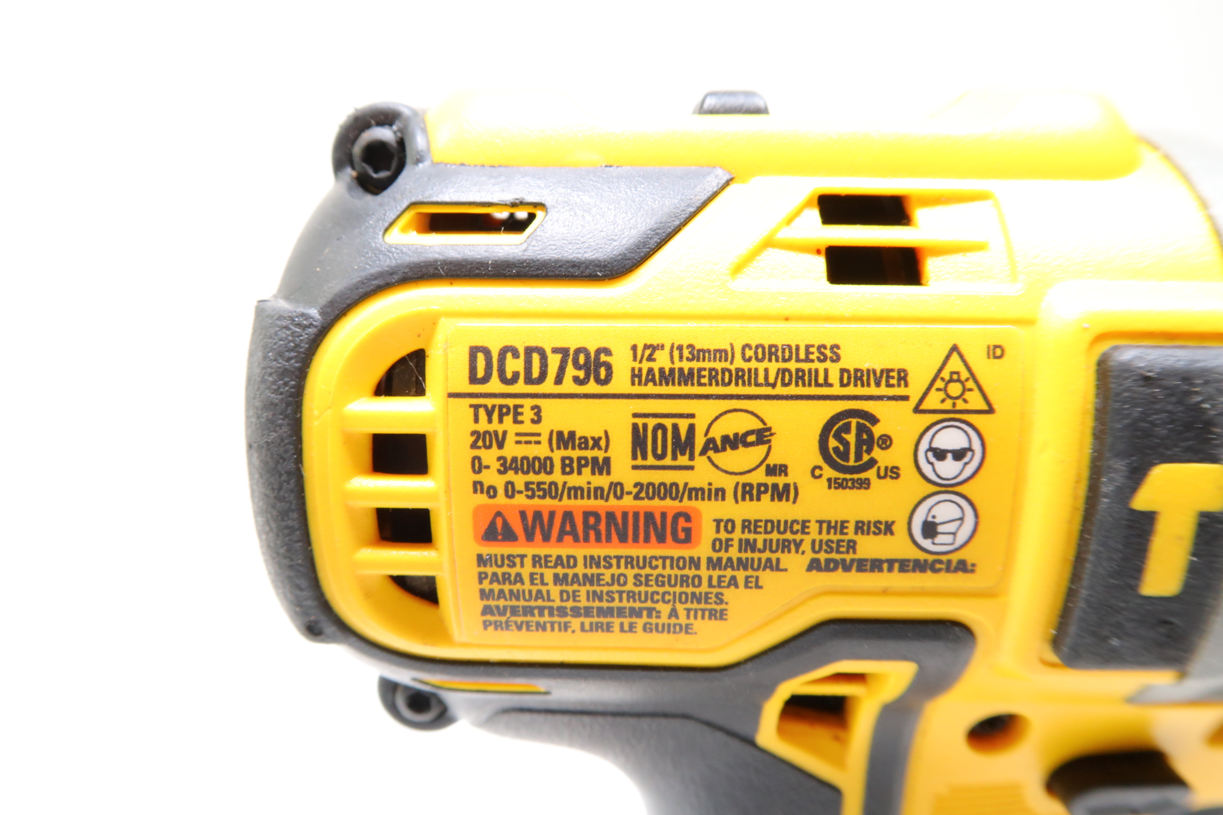 DeWalt DCD796 20V MAX XR Cordless Brushless 1/2