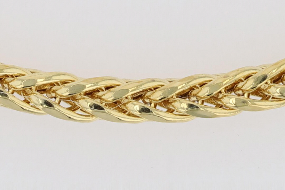 3.5mm Foxtail Link Chain 22" Necklace 10k Yellow Gold Italy 7.06 Grams