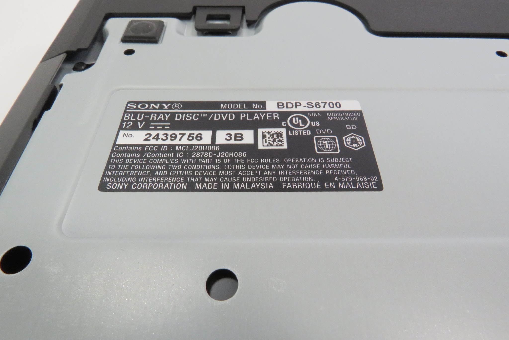 Sony BDP-S6700 4K Upscaling Wi-Fi Blu-ray Player