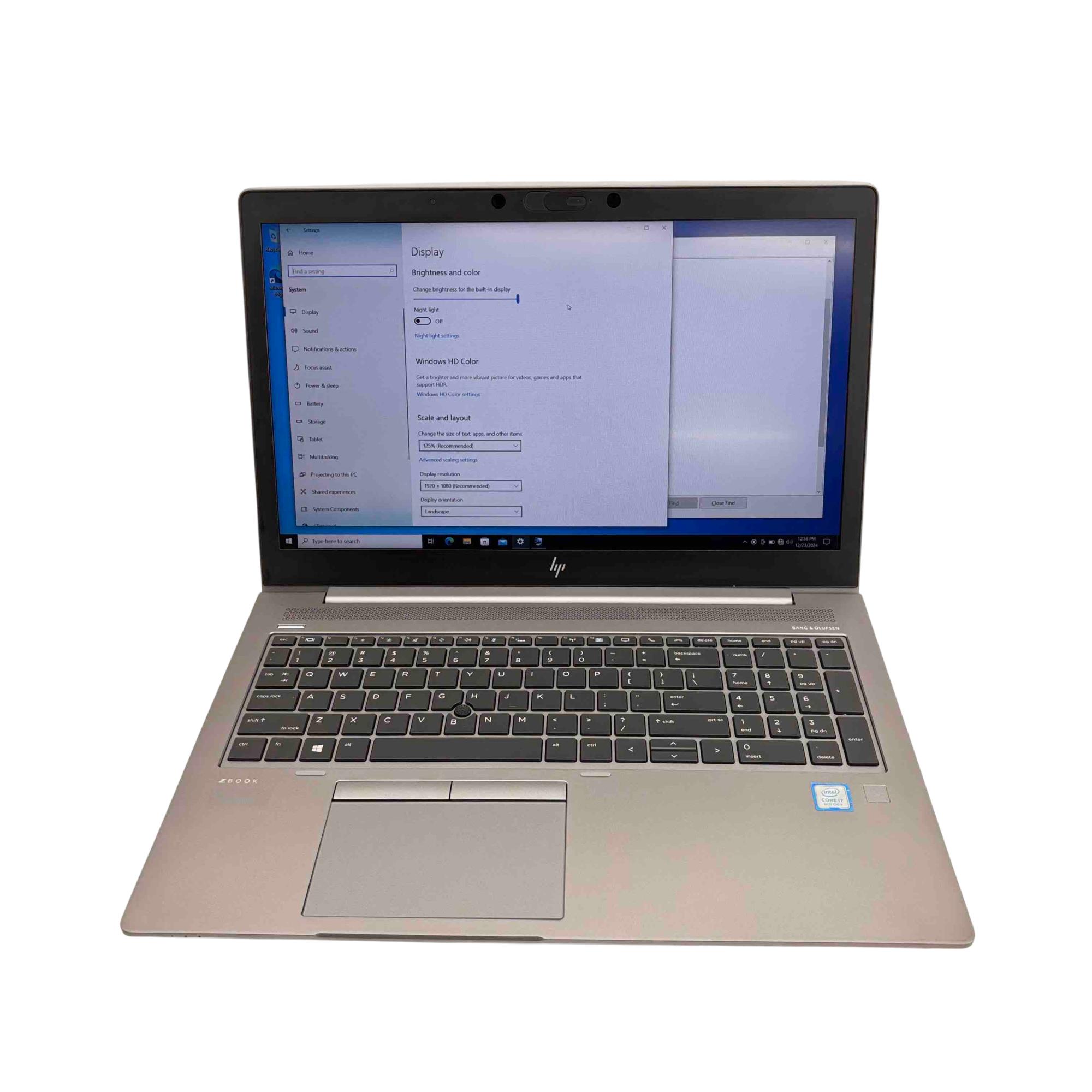 HP ZBook 15U G5 Win 10 Pro Intel Core i7-8650U 1.9GHz 16GB RAM