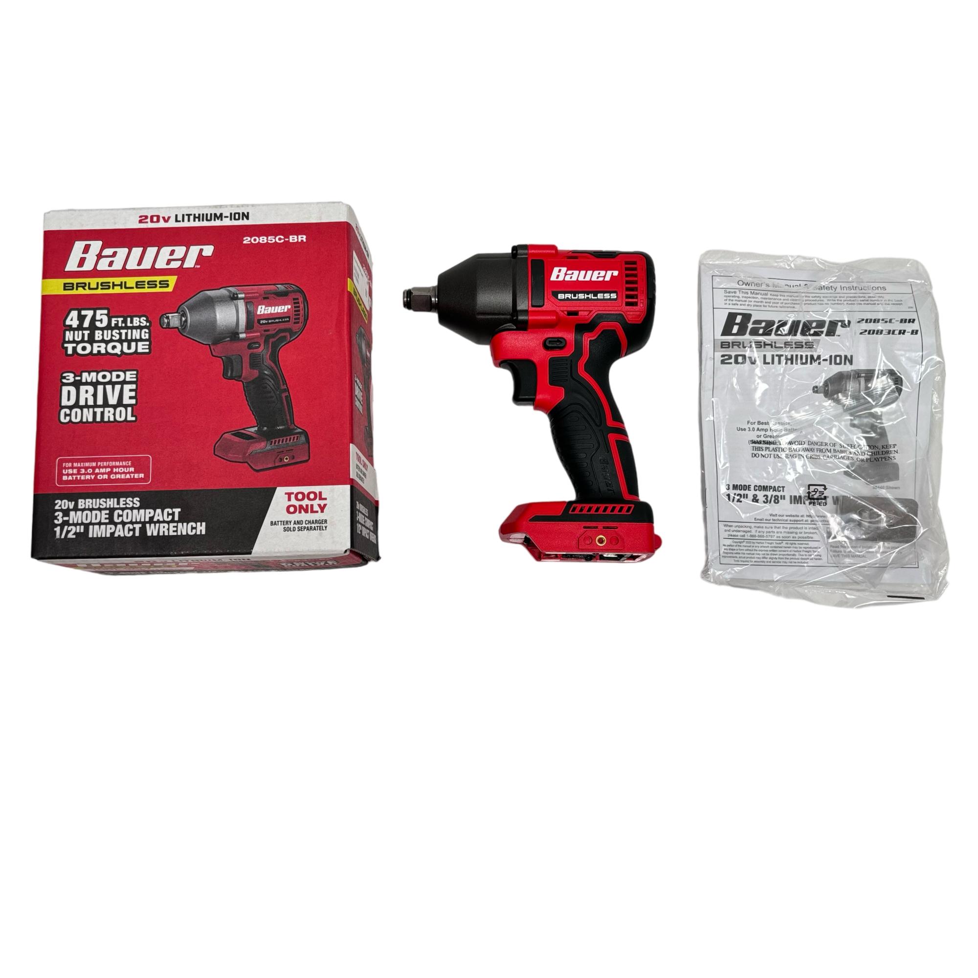 Impact Drill Bauer Cordless Impact Bauer 20V Brushless 3-Mode