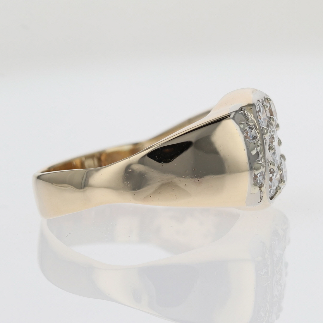1.22ctw Round Cut Diamond Cluster Men's Band Ring 14k Multi