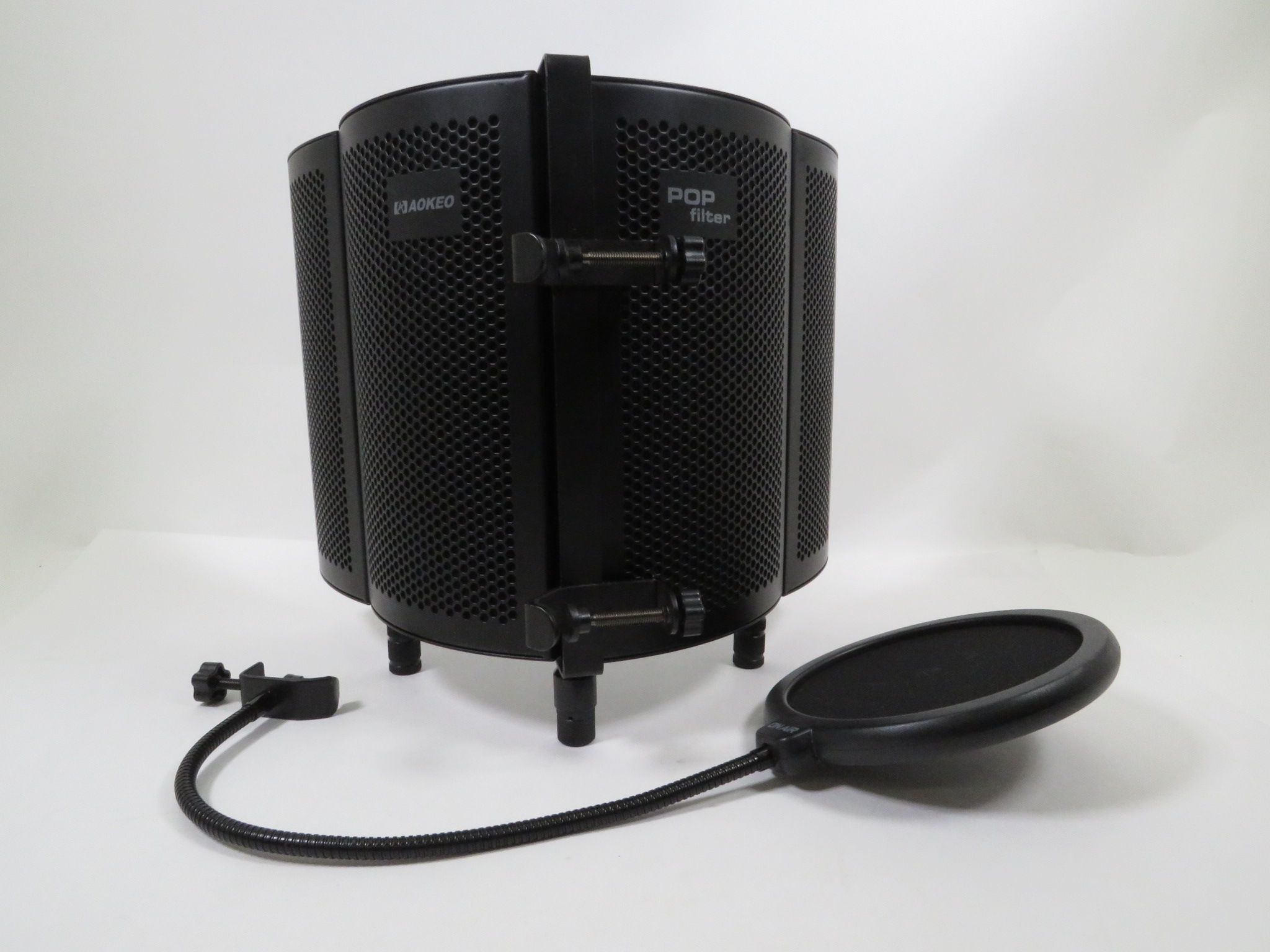 Isolatie Shield, Aokeo Professional Microfoon Shield, Opvouwbaar Verstelbaar Mic Isolator Panel, Voor Elke Condensator Microfoon Opname Apparatuur Studio (AO-505