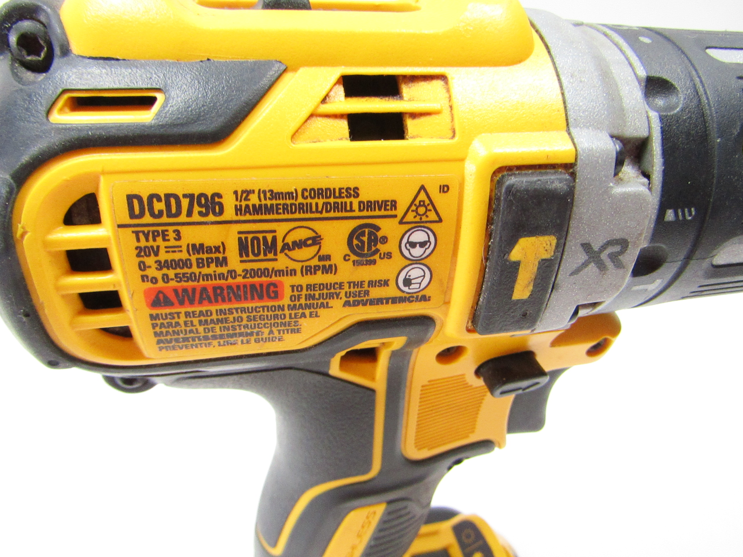 DeWALT DCD796 20V MAX XR Cordless Brushless 1/2 in. Hammer Drill/Driver
