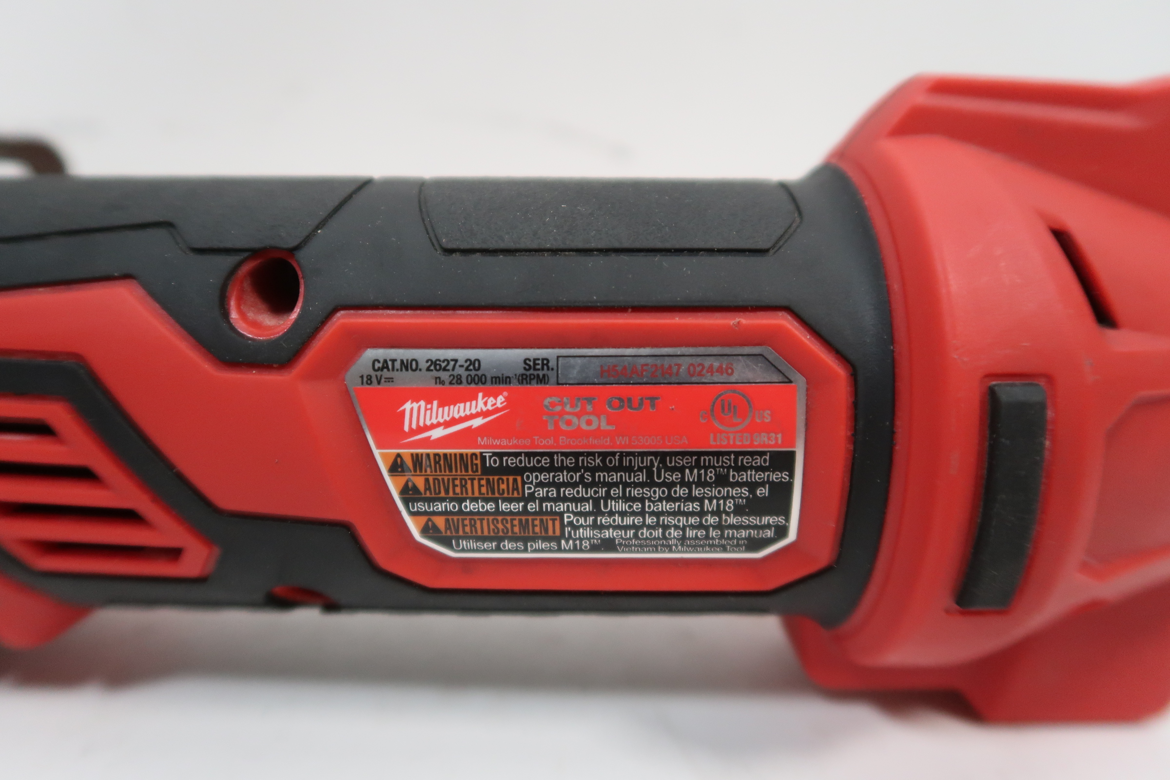 Milwaukee 2627-20 18V Lithium-Ion Cordless Drywall Cut Out Rotary Tool